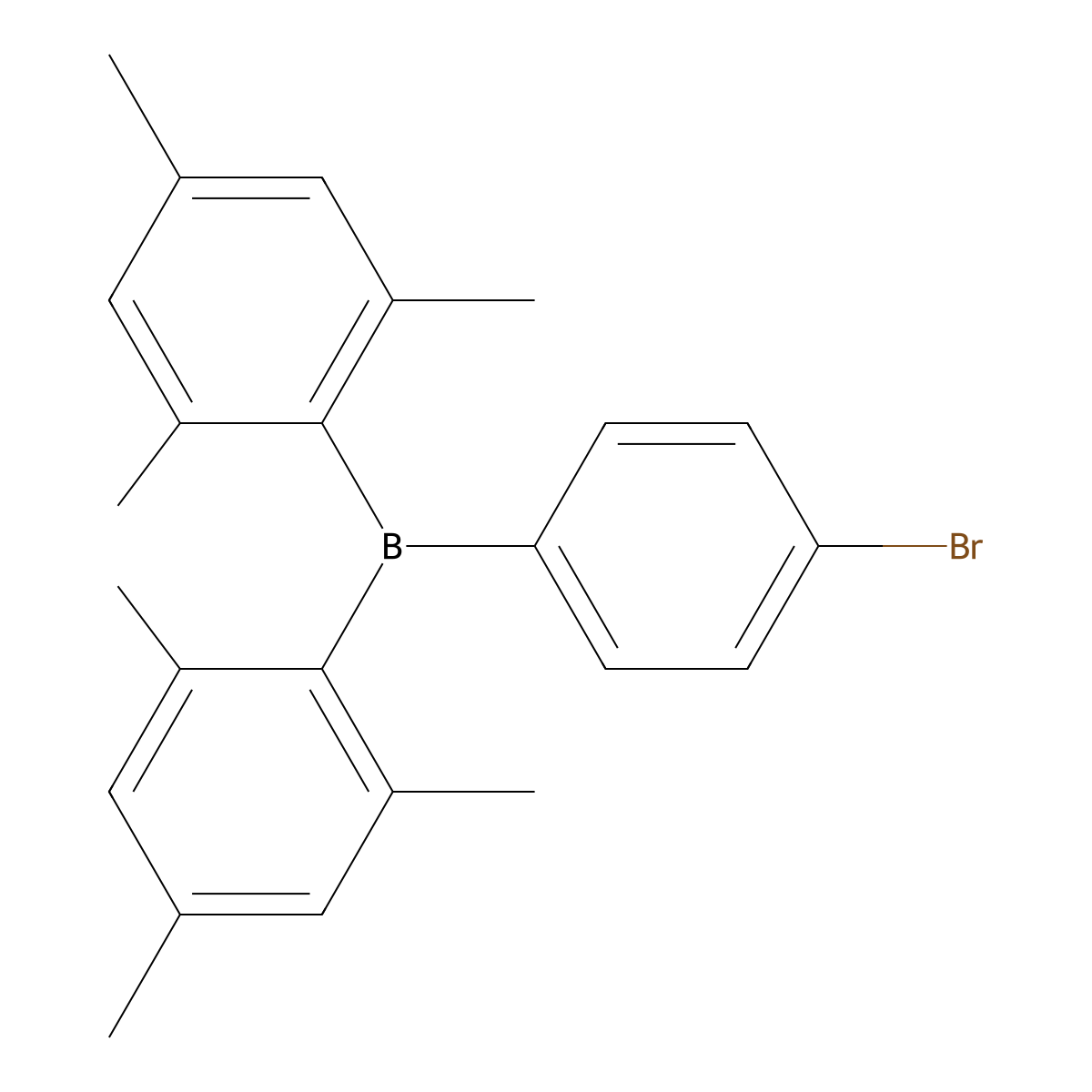 (4-Bromophenyl)dimesitylborane molecular structure, CAS 38186-40-2