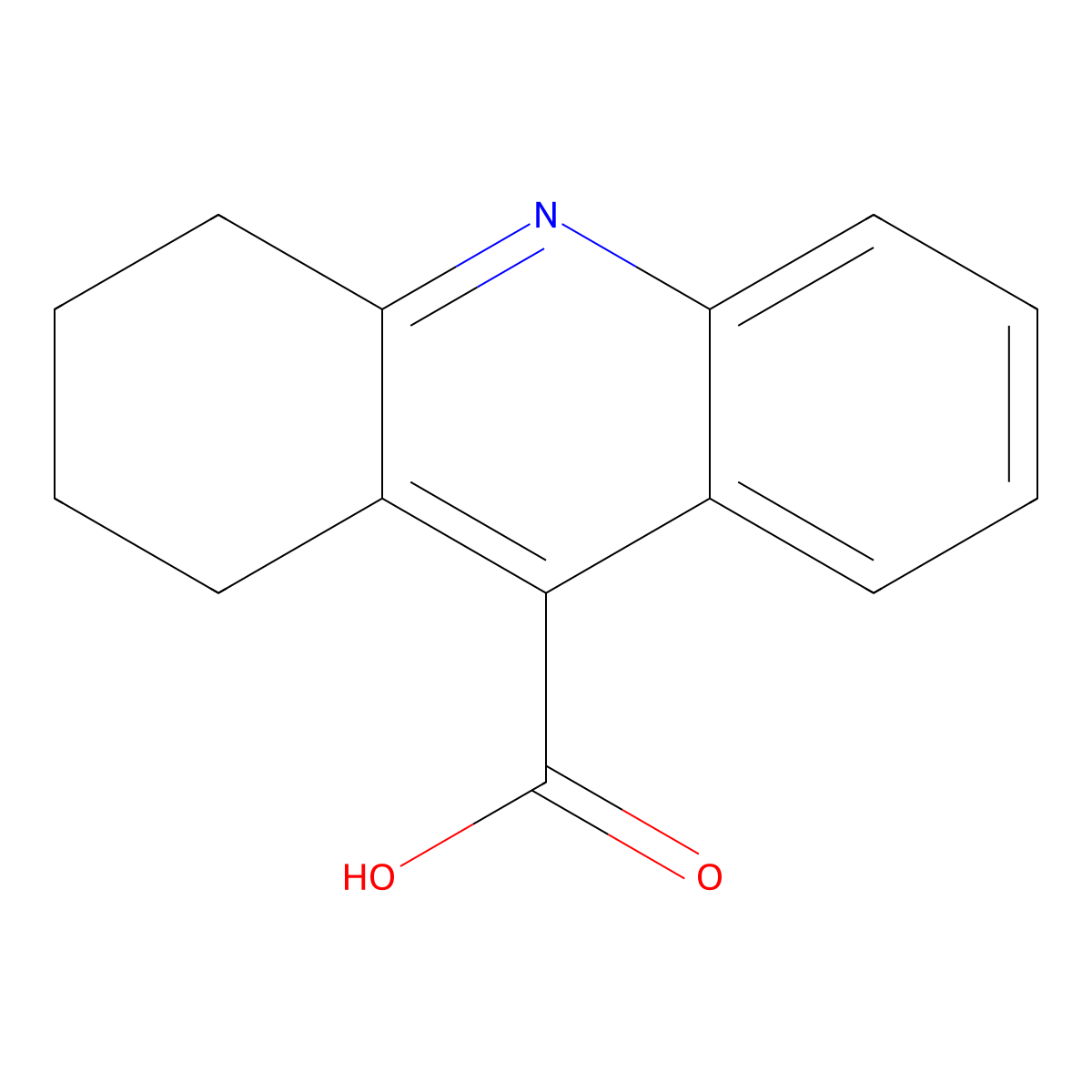 1,2,3,4-Tetrahydro-9-acridinecarboxylic acid molecular structure, CAS 38186-54-8