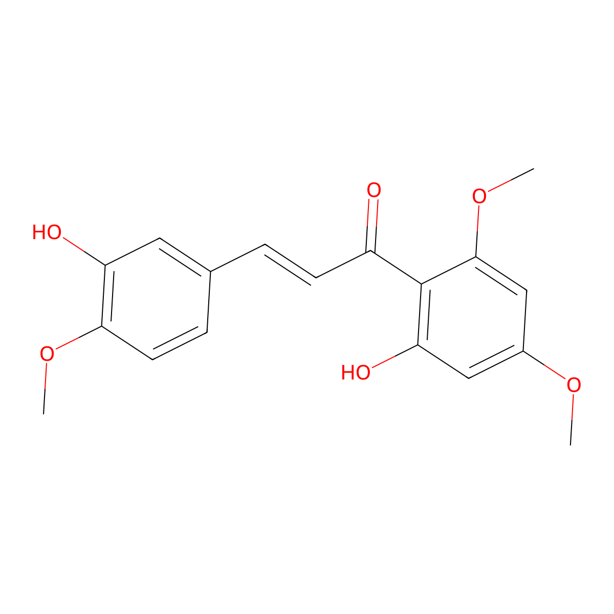 2',3-Dihydroxy-4,4',6'-trimethoxychalcone molecular structure, CAS 38186-71-9