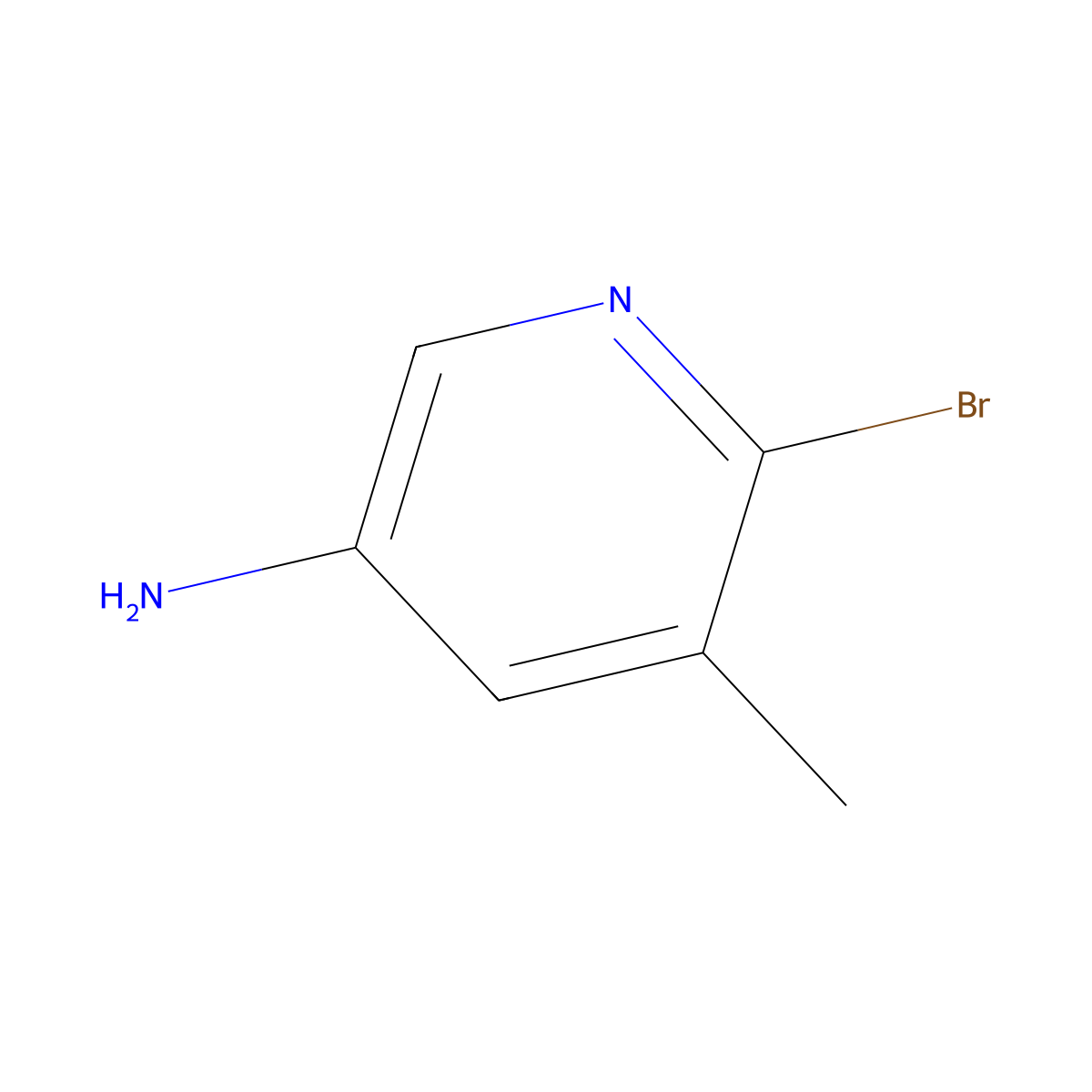 5-Amino-2-bromo-3-methylpyridine molecular structure, CAS 38186-83-3