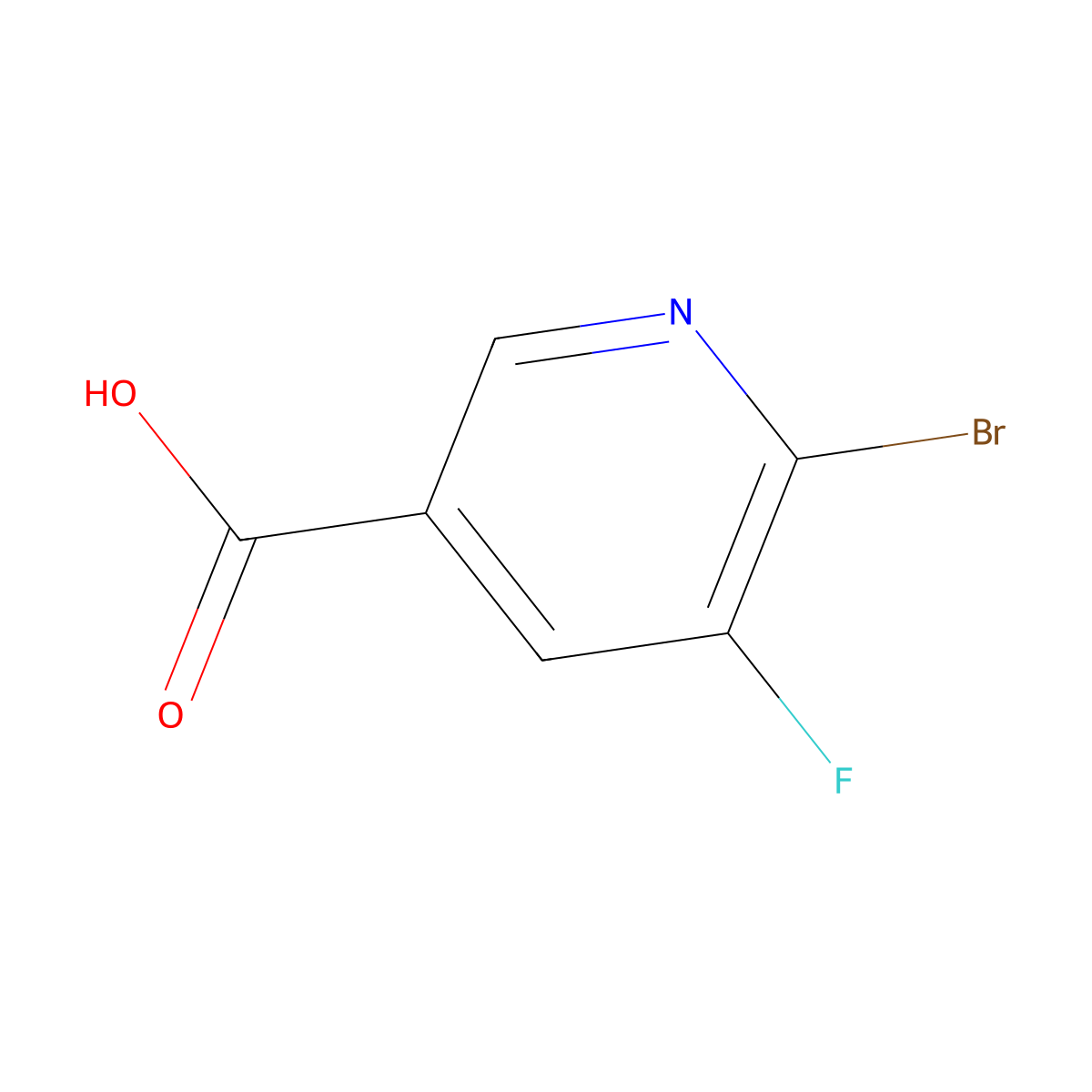 6-Bromo-5-fluoronicotinic acid molecular structure, CAS 38186-87-7