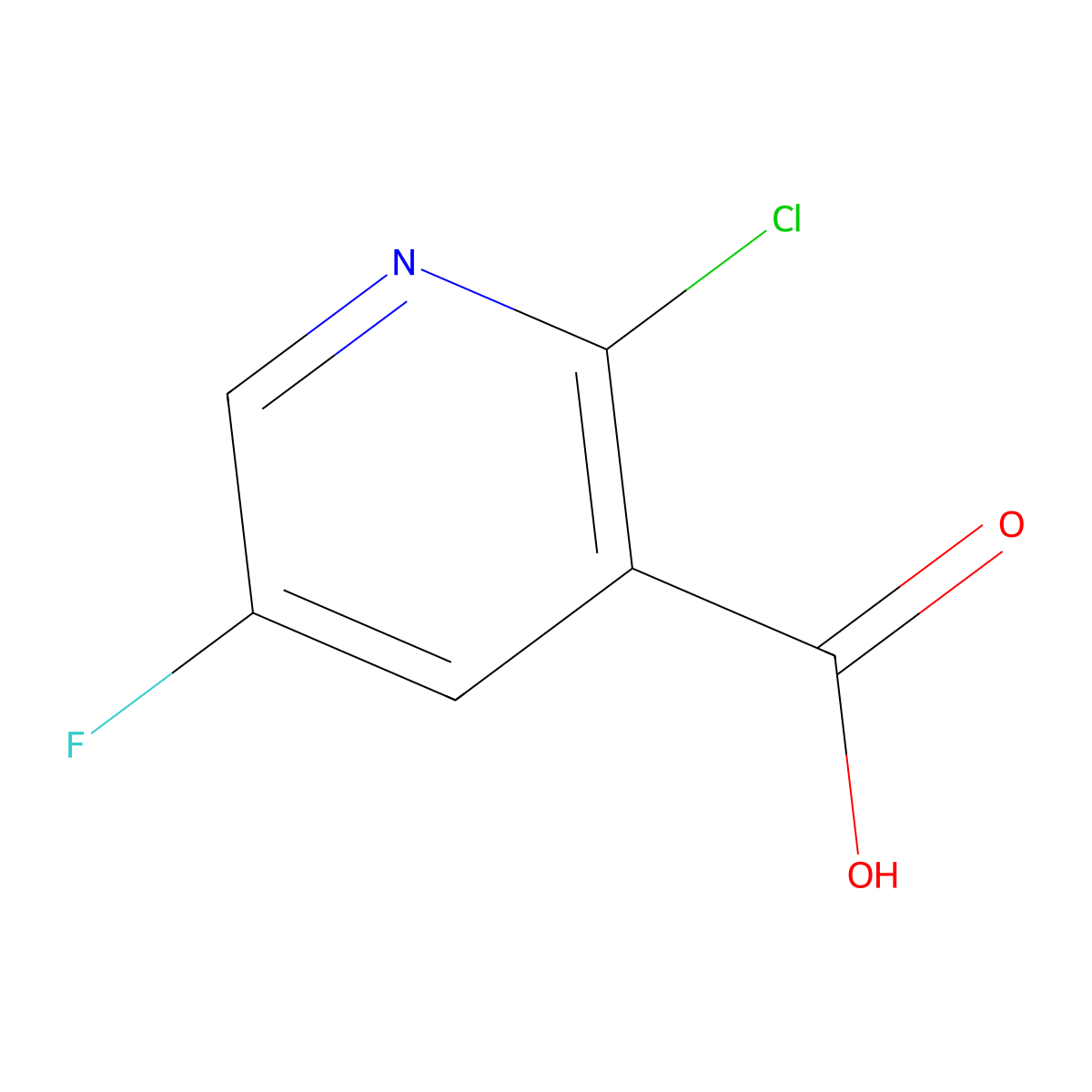 2-Chloro-5-fluoronicotinic acid molecular structure, CAS 38186-88-8