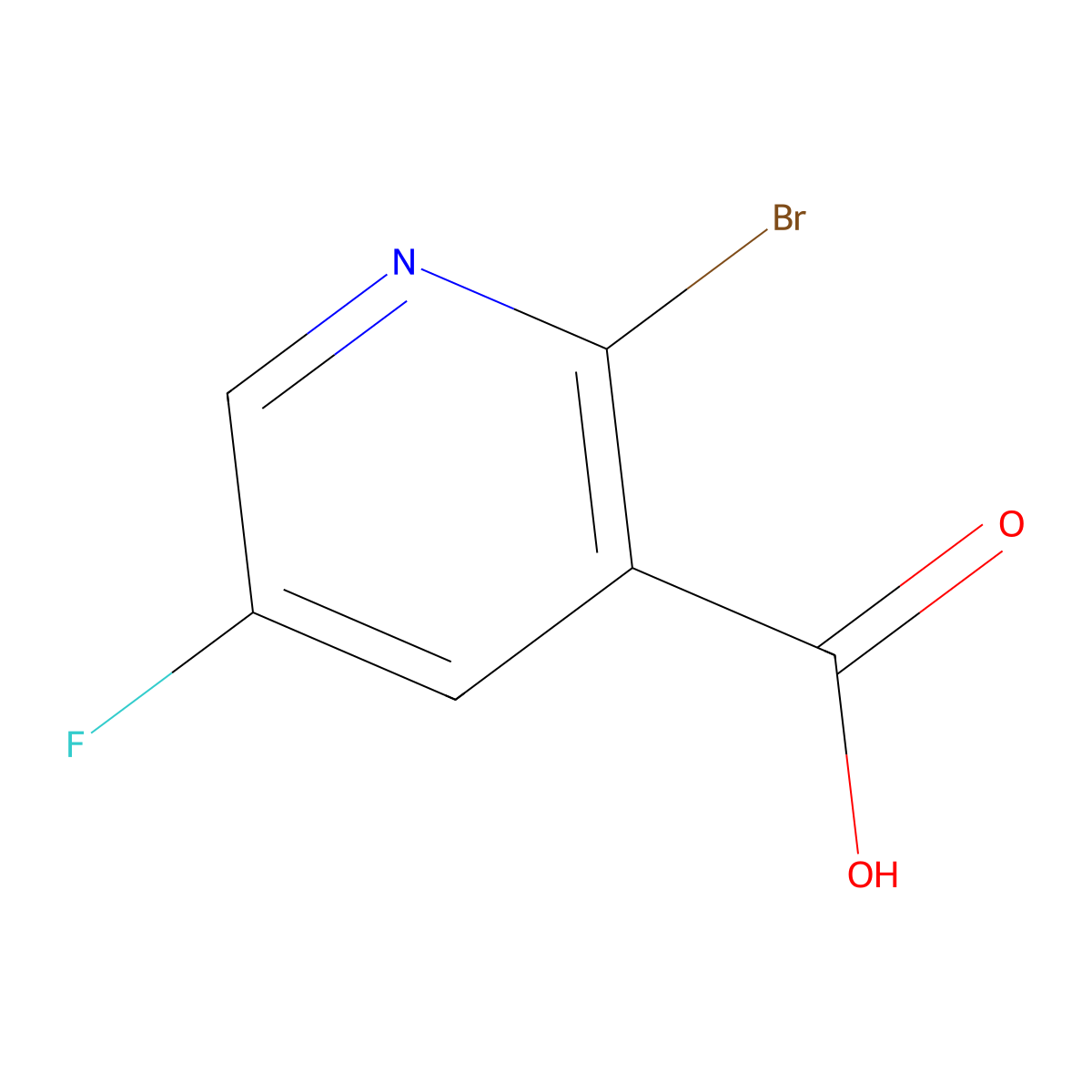 2-Bromo-5-fluoropyridine-3-carboxylic acid molecular structure, CAS 38186-89-9
