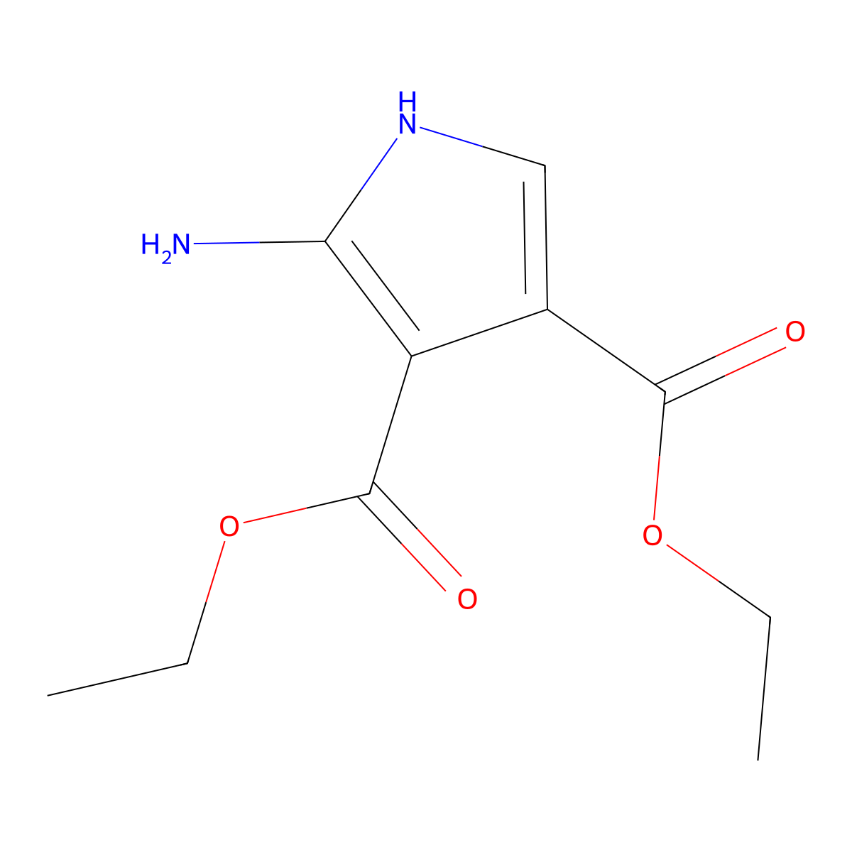 Diethyl 2-aminopyrrole-3,4-dicarboxylate molecular structure, CAS 38187-05-2