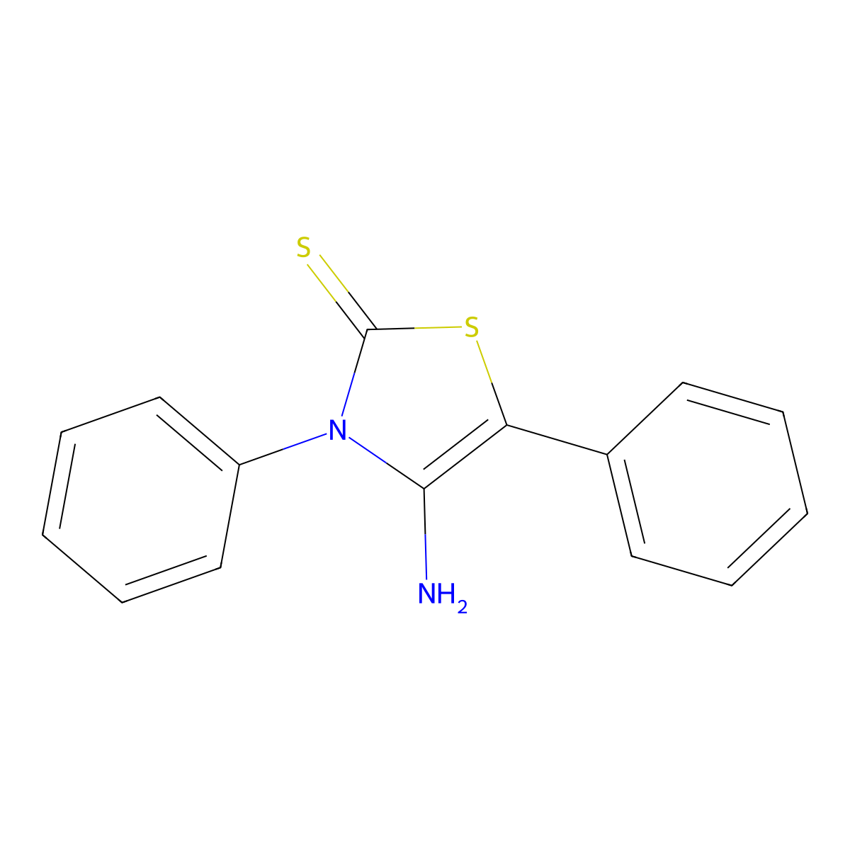 4-Amino-3,5-diphenyl-2(3H)-thiazolethione molecular structure, CAS 38187-11-0