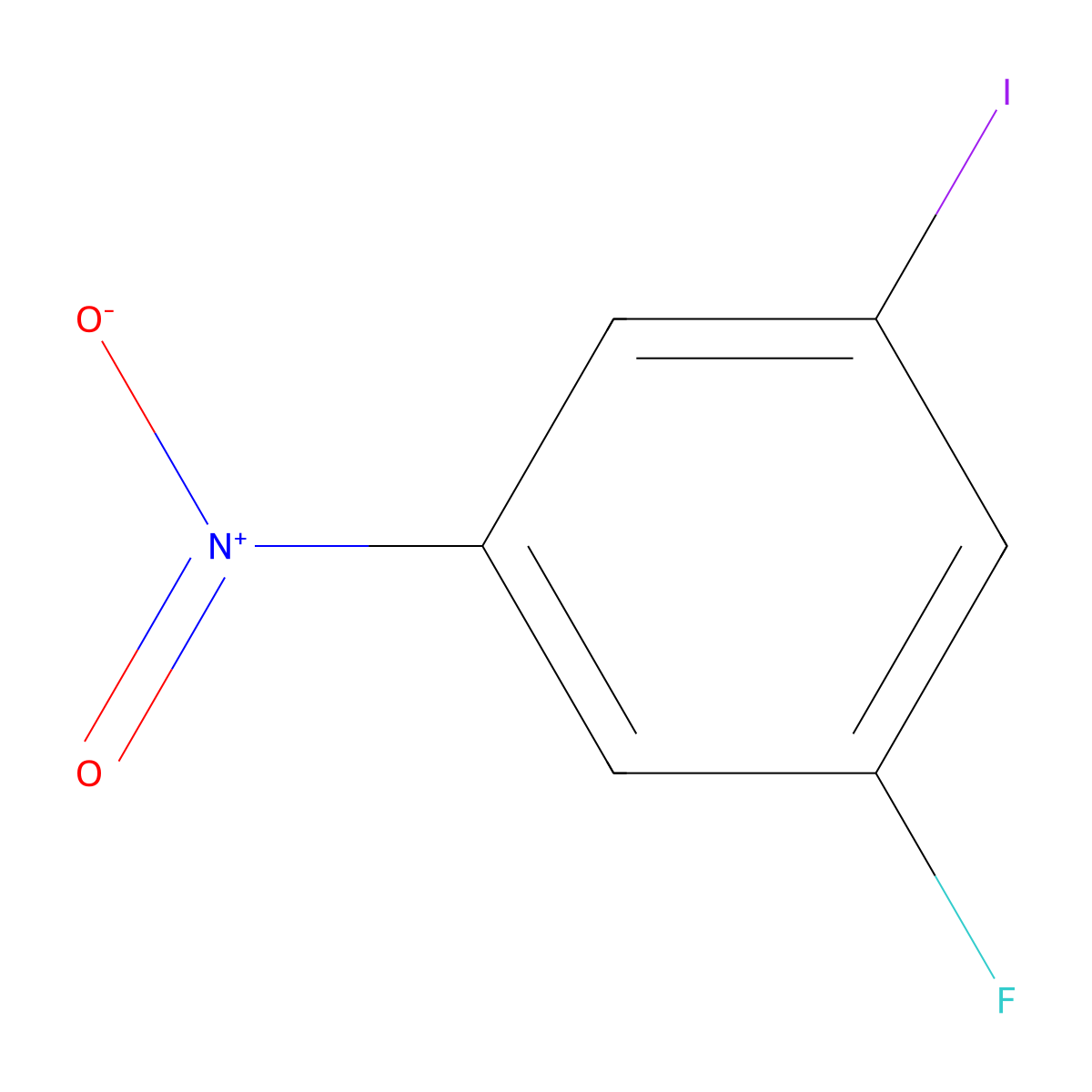 1-Fluoro-3-iodo-5-nitrobenzene molecular structure, CAS 3819-88-3