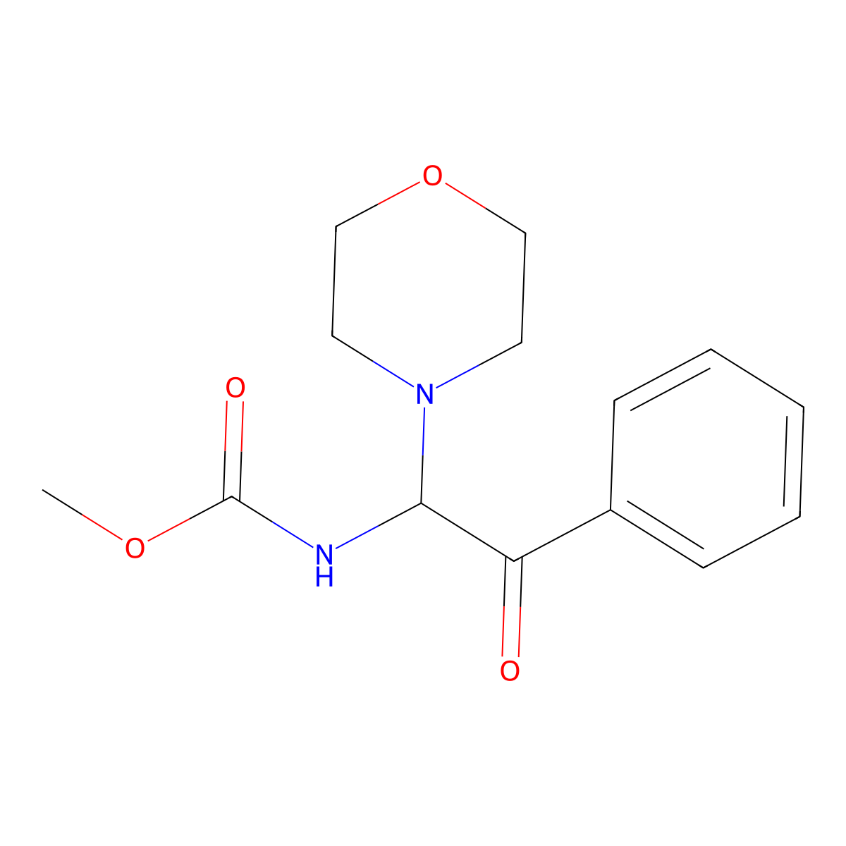 methyl N-(1-morpholino-2-oxo-2-phenylethyl)carbamate molecular structure, CAS 38192-25-5