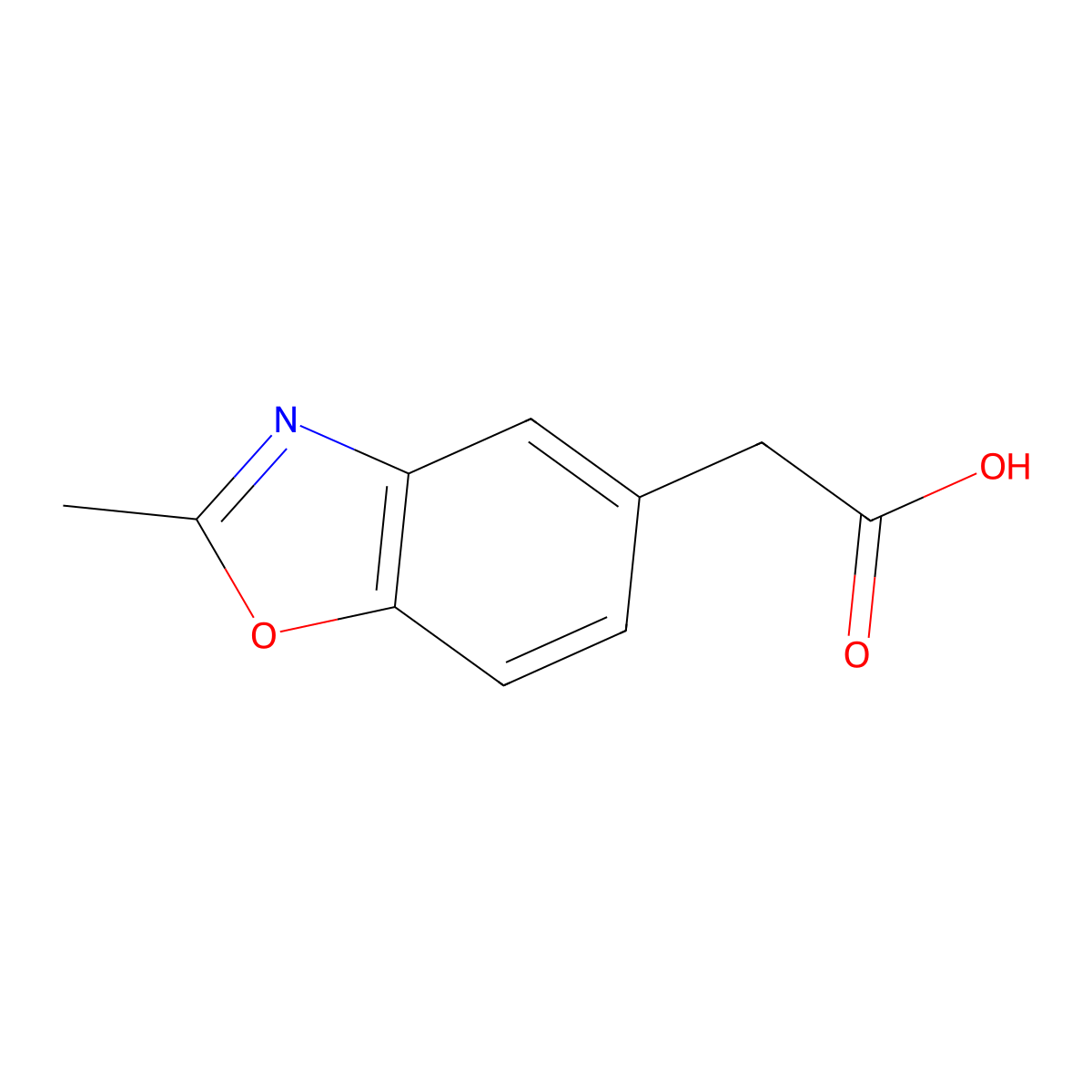 2-(2-Methyl-1,3-benzoxazol-5-yl)acetic acid molecular structure, CAS 38196-01-9
