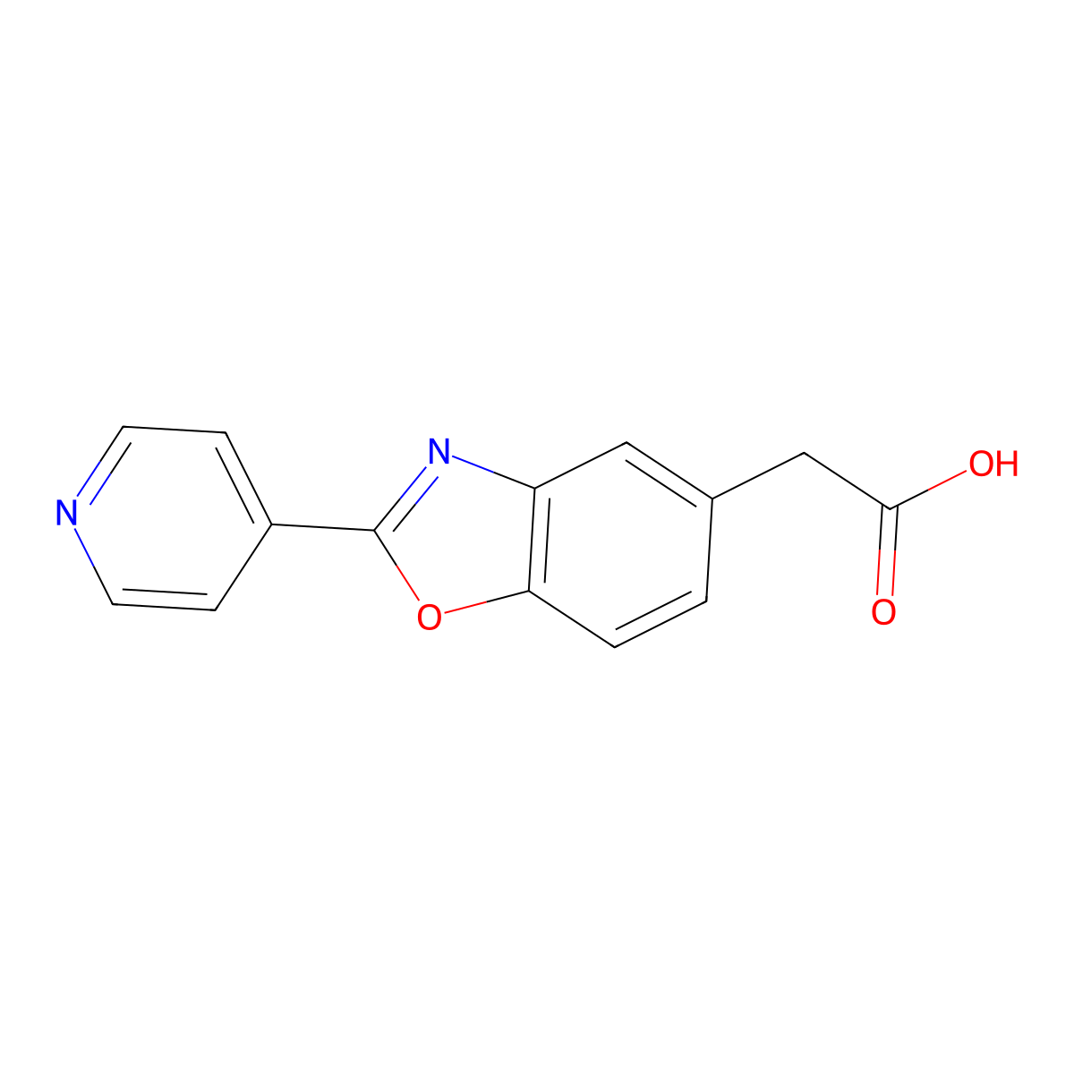 2-[2-(4-Pyridinyl)-1,3-benzoxazol-5-yl]acetic acid molecular structure, CAS 38196-07-5
