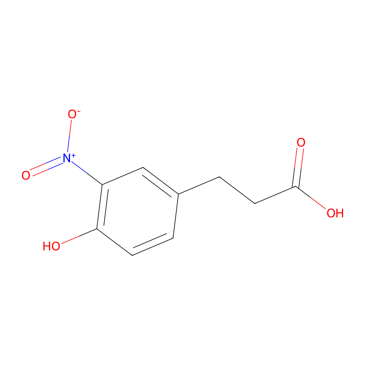 3-(4-Hydroxy-3-nitrophenyl)propanoic acid molecular structure, CAS 38196-09-7
