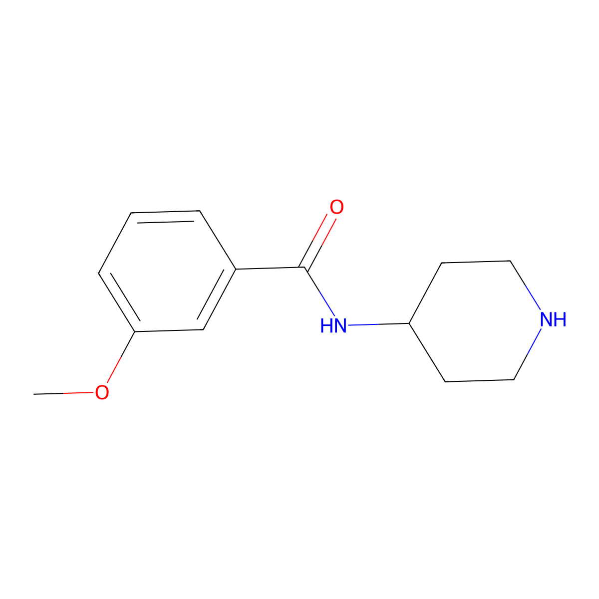 3-Methoxy-N-piperidin-4-yl-benzamide molecular structure, CAS 38198-54-8