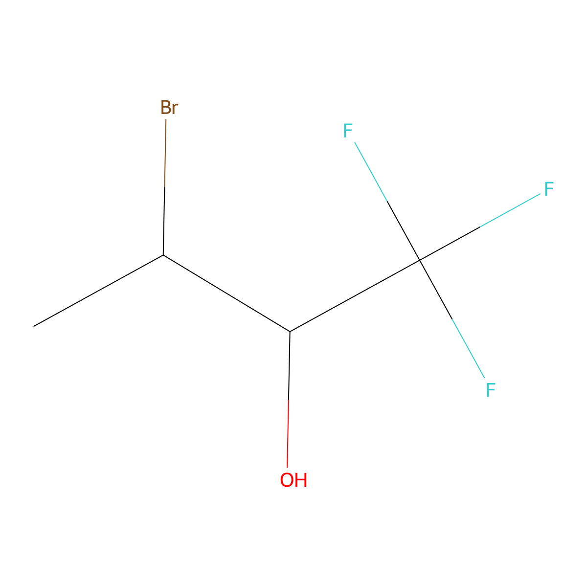 3-Bromo-1,1,1-trifluorobutan-2-ol molecular structure, CAS 382-00-3