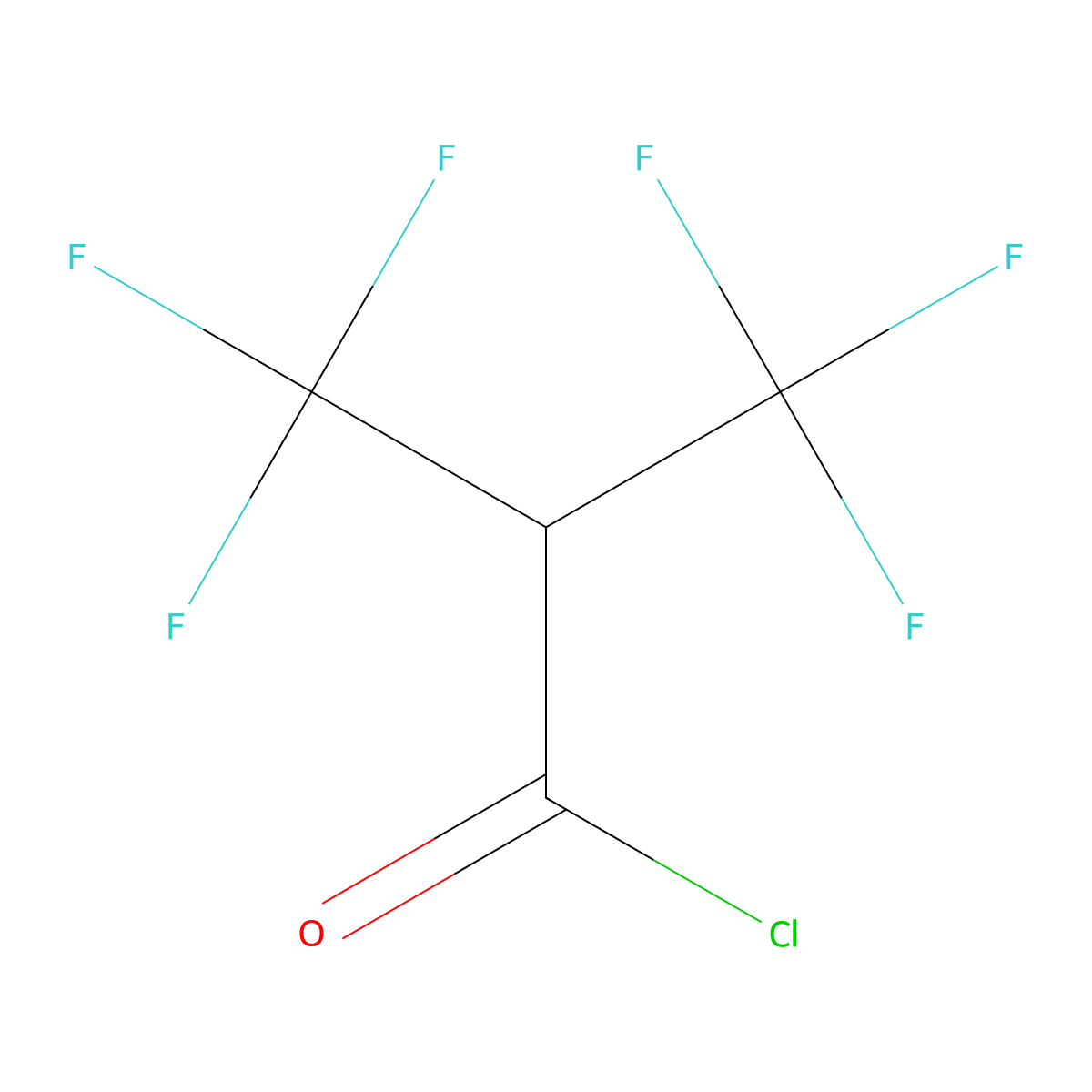 3,3,3-Trifluoro-2-(trifluoromethyl)propionyl chloride molecular structure, CAS 382-19-4