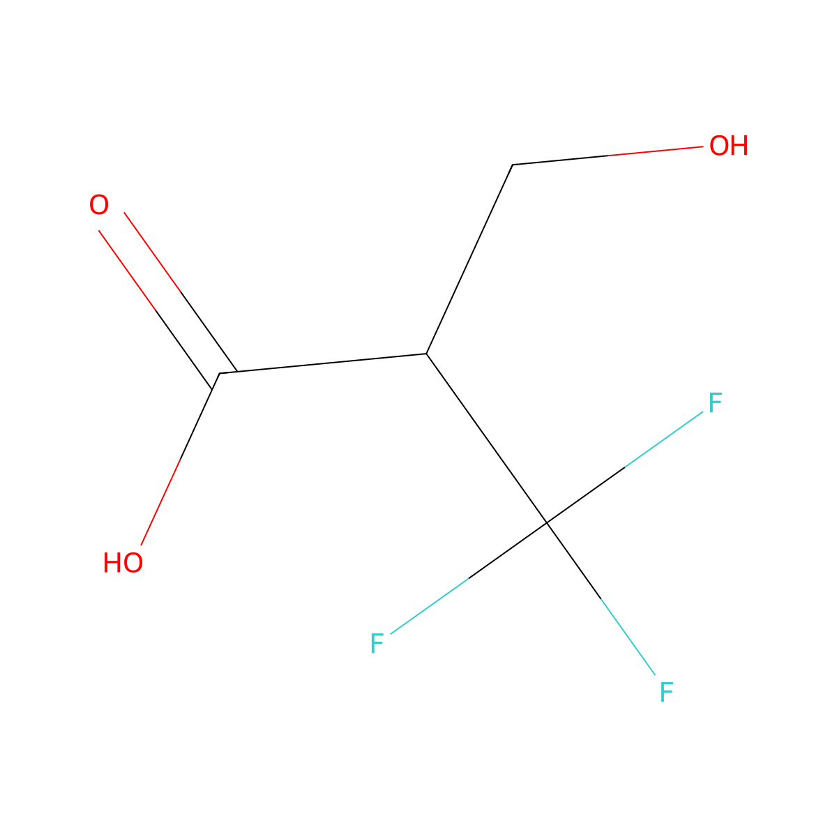 3-Hydroxy-2-(trifluoromethyl)propenoic acid molecular structure, CAS 382-43-4