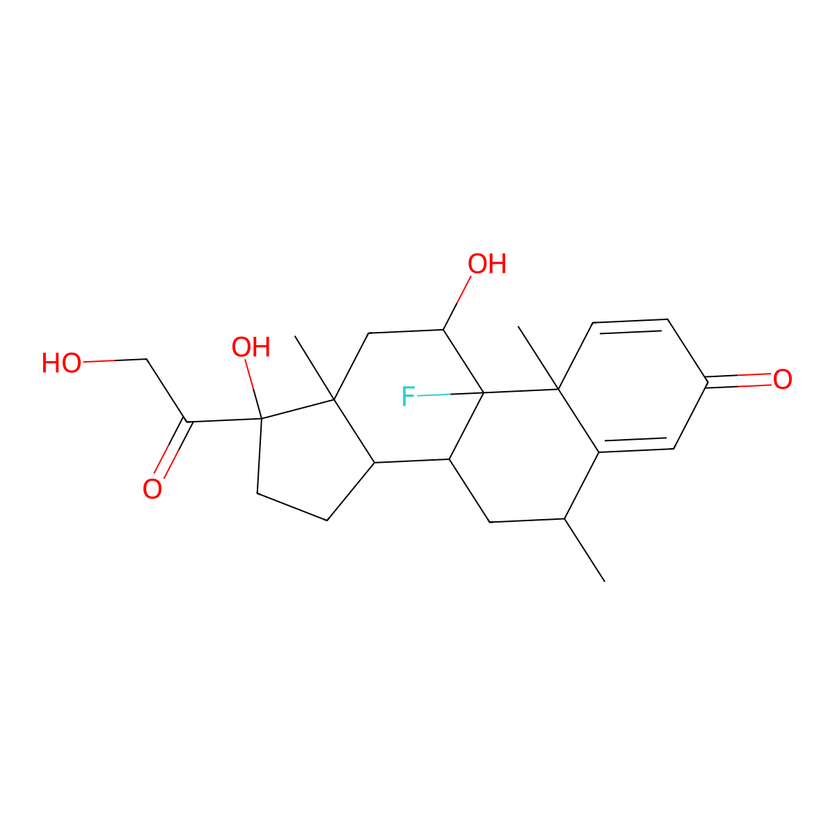 6alpha-Methyl-9alpha-fluoroprednisolone molecular structure, CAS 382-52-5