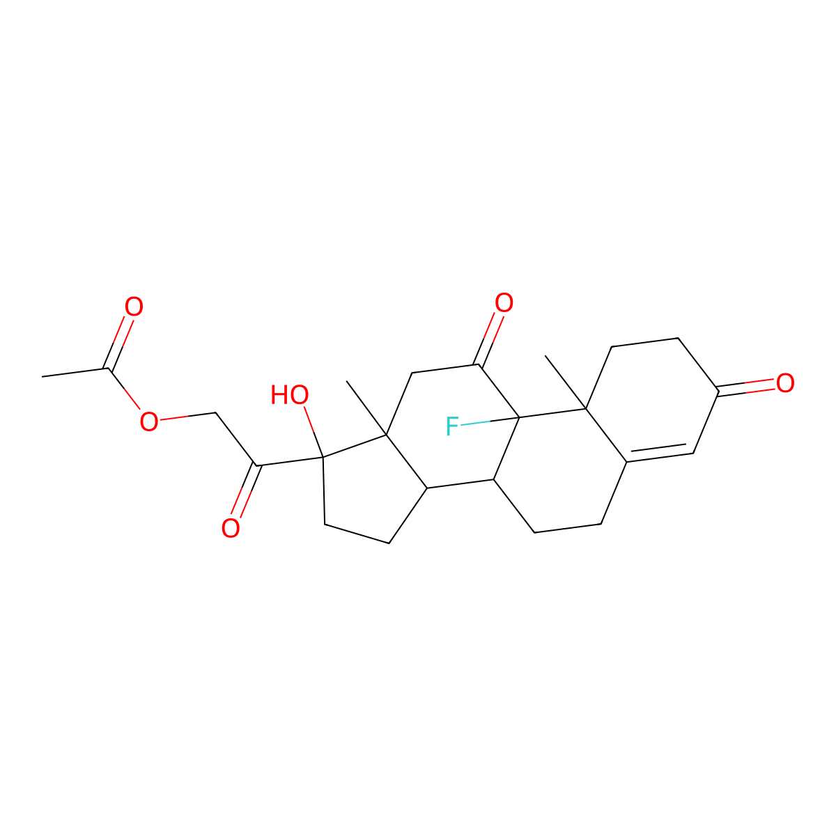 9alpha-Fluorcortisolacetat molecular structure, CAS 382-63-8
