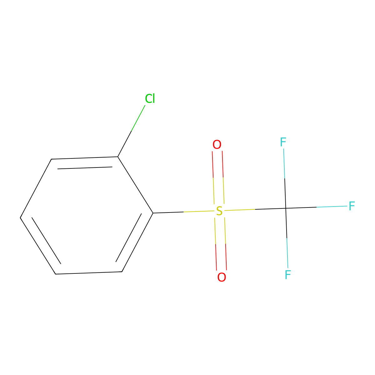 1-Chloro-2-((trifluoromethyl)sulfonyl)benzene molecular structure, CAS 382-70-7