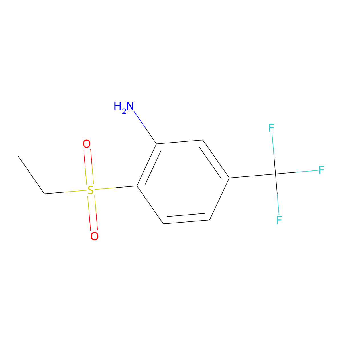 2-(Ethylsulfonyl)-5-trifluoromethylaniline molecular structure, CAS 382-85-4