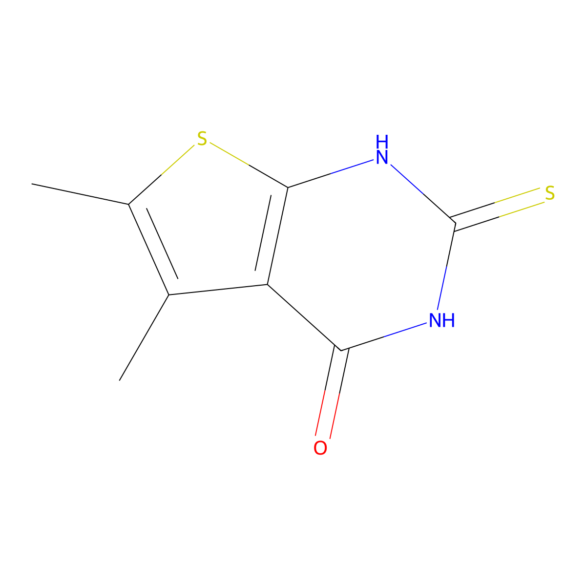 2-Mercapto-5,6-dimethylthieno[2,3-d]pyrimidin-4(3h)-one molecular structure, CAS 38201-64-8