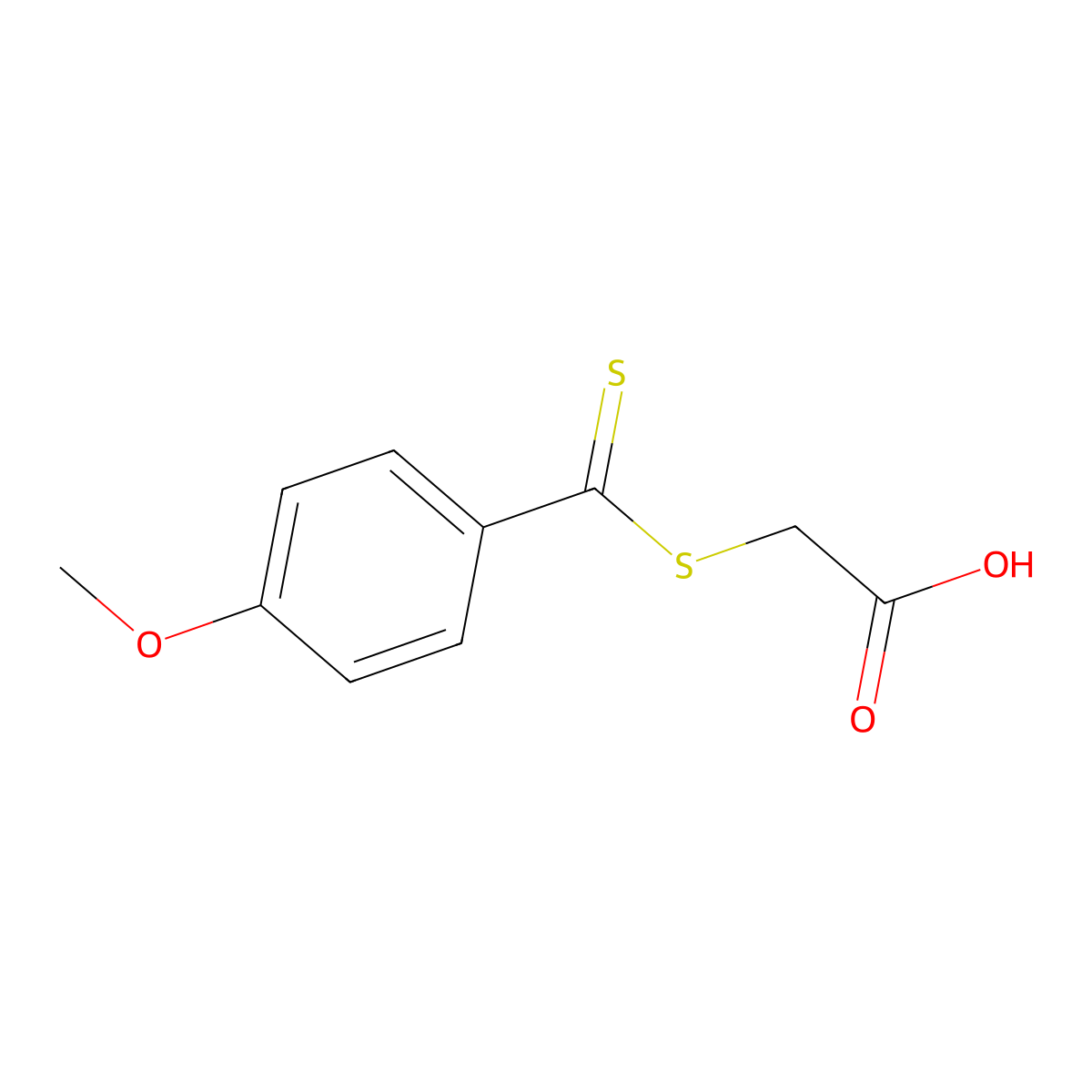 ((4-Methoxybenzothioyl)thio)acetic acid molecular structure, CAS 38204-31-8