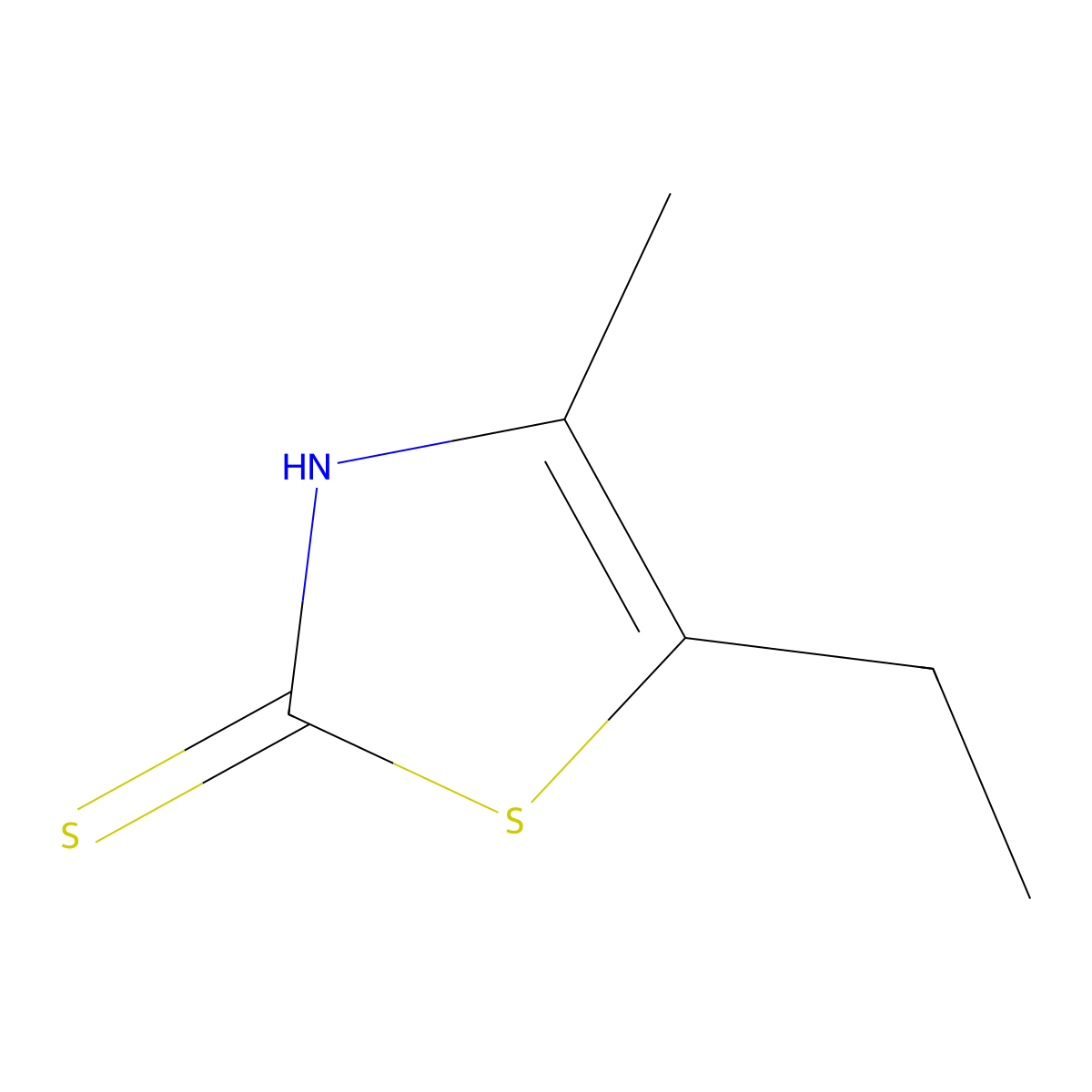 5-Ethyl-4-methyl-2,3-dihydro-1,3-thiazole-2-thione molecular structure, CAS 38205-58-2