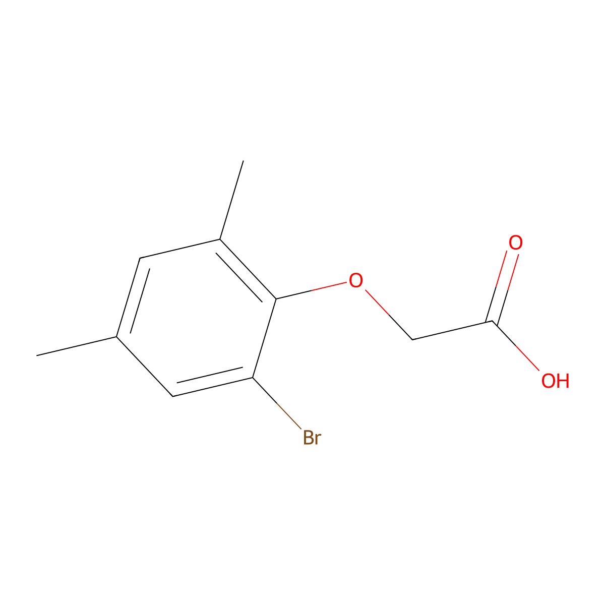 (2-Bromo-4,6-dimethylphenoxy)acetic acid molecular structure, CAS 38206-98-3