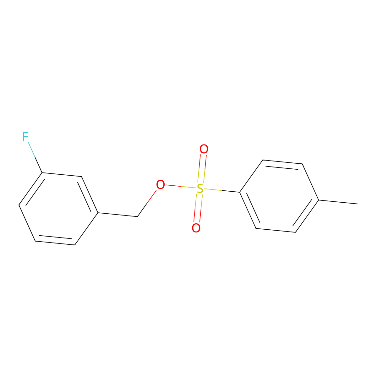(3-Fluorophenyl)methyl 4-methylbenzene-1-sulfonate molecular structure, CAS 3821-46-3