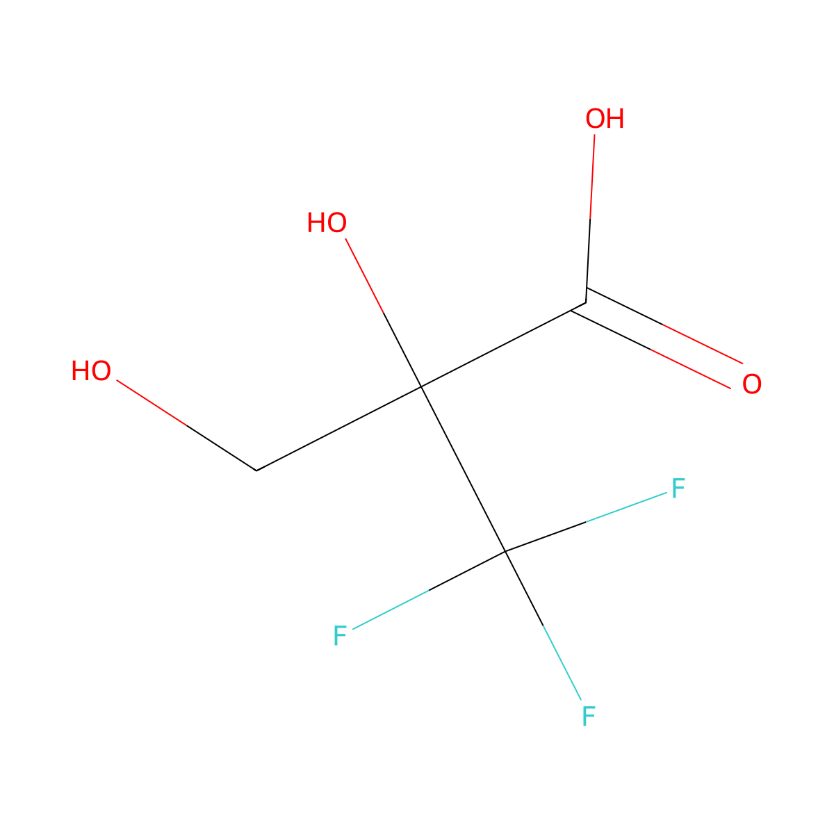 3,3,3-Trifluoro-2-hydroxy-2-(hydroxymethyl)propanoic acid molecular structure, CAS 3821-82-7