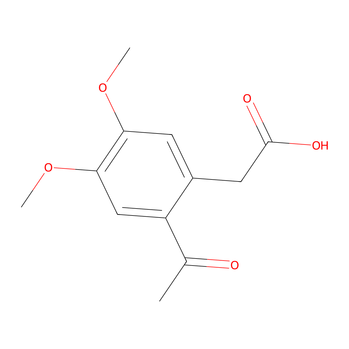 (2-Acetyl-4,5-dimethoxyphenyl)acetic acid molecular structure, CAS 38210-84-3
