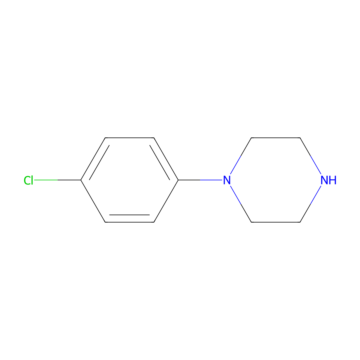 1-(4-Chlorophenyl)piperazine molecular structure, CAS 38212-33-8