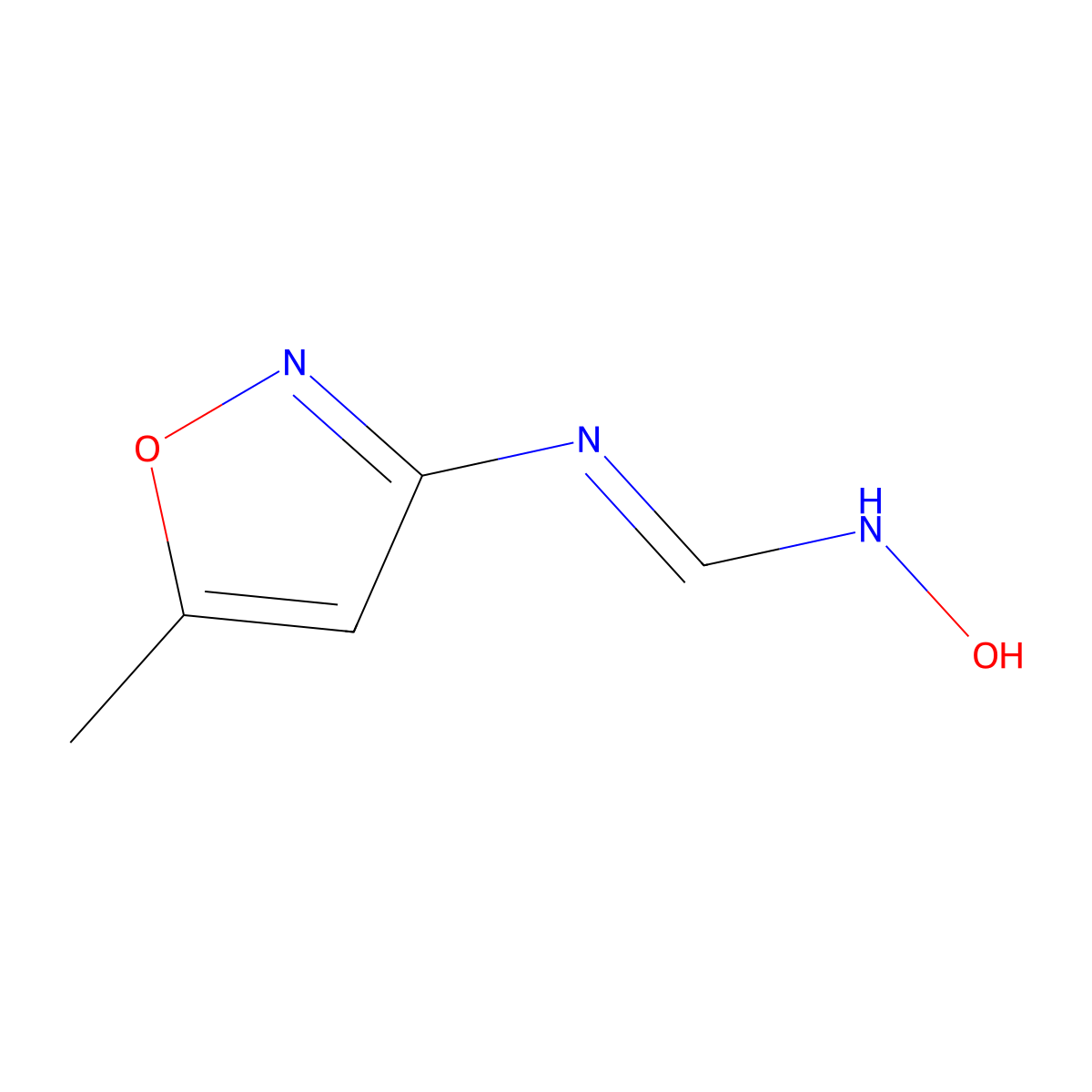 N'-Hydroxy-N-(5-methylisoxazol-3-yl)formamidine molecular structure, CAS 382136-35-8