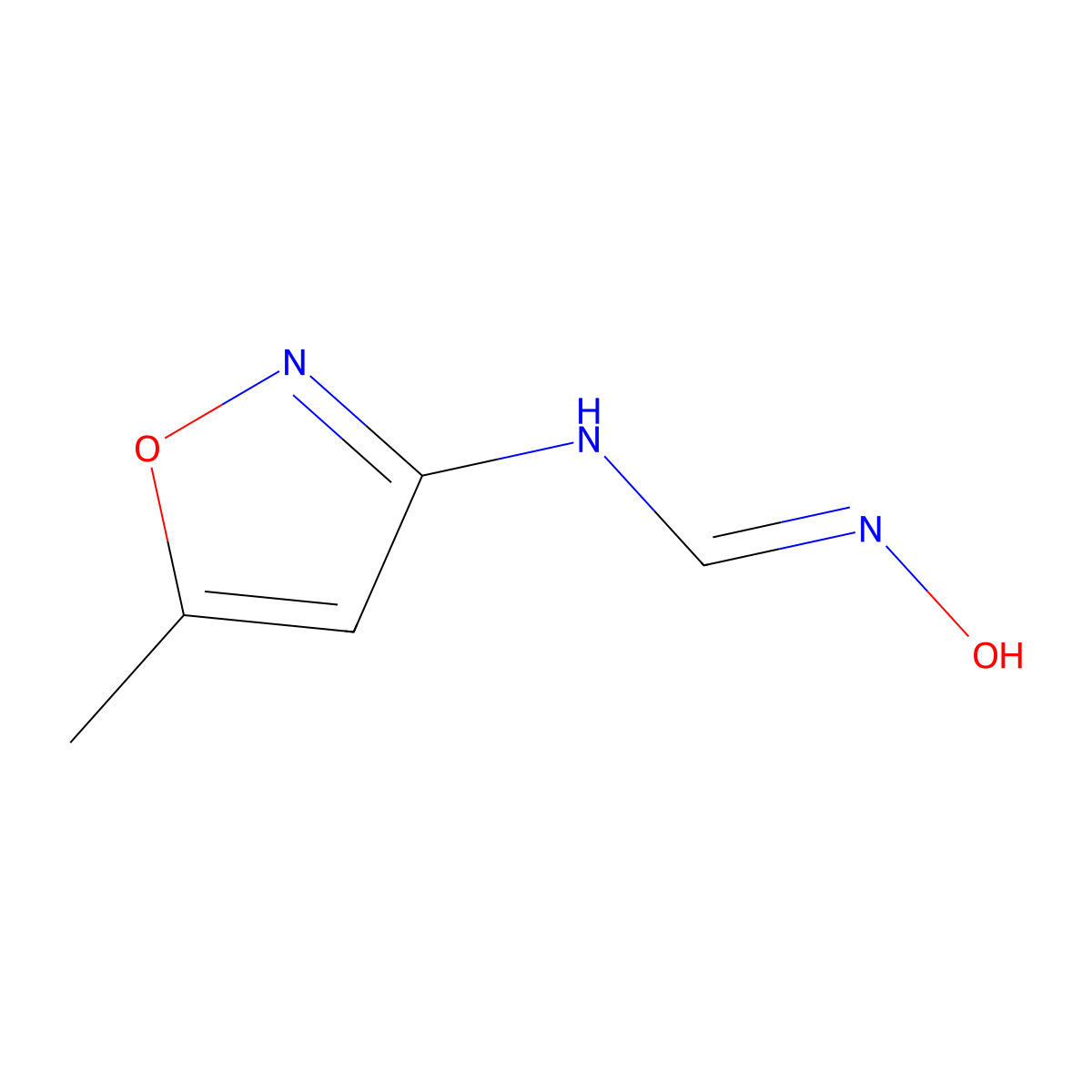 N'-Hydroxy-N-(5-methylisoxazol-3-yl)formamidine molecular structure, CAS 382136-35-8