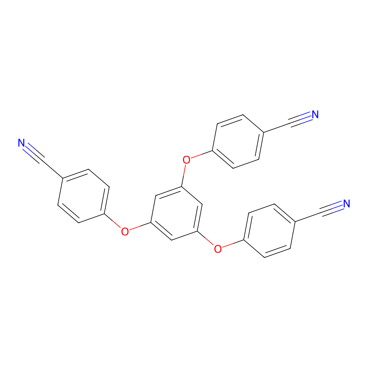 4,4',4''-(Benzene-1,3,5-triyltris(oxy))tribenzonitrile molecular structure, CAS 382137-86-2