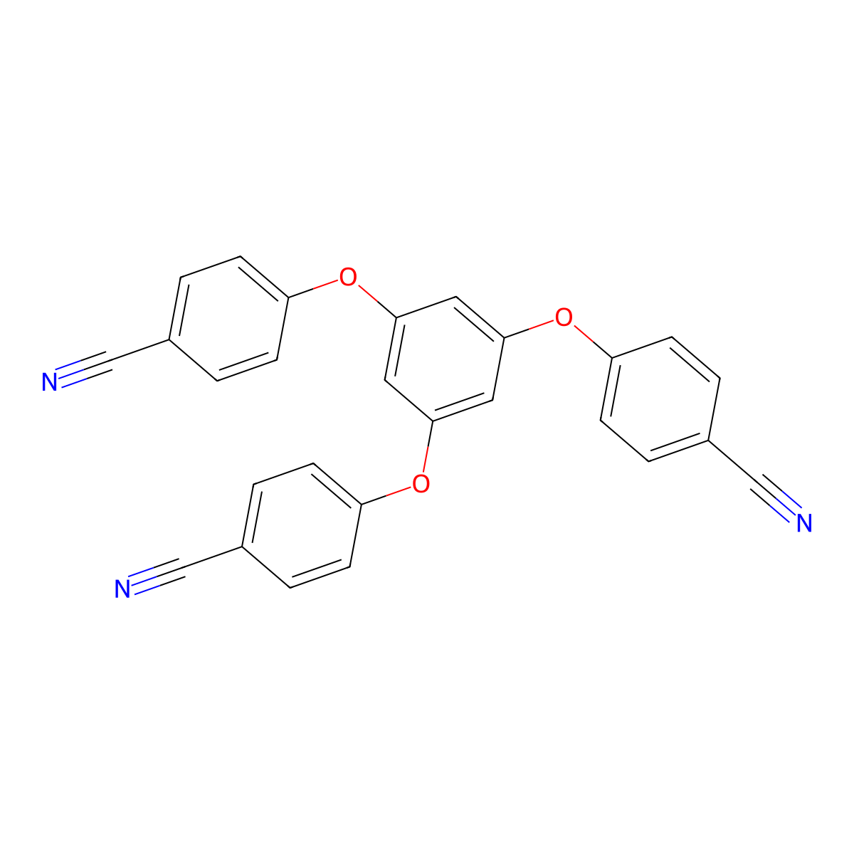 4,4',4''-(Benzene-1,3,5-triyltris(oxy))tribenzonitrile molecular structure, CAS 382137-86-2