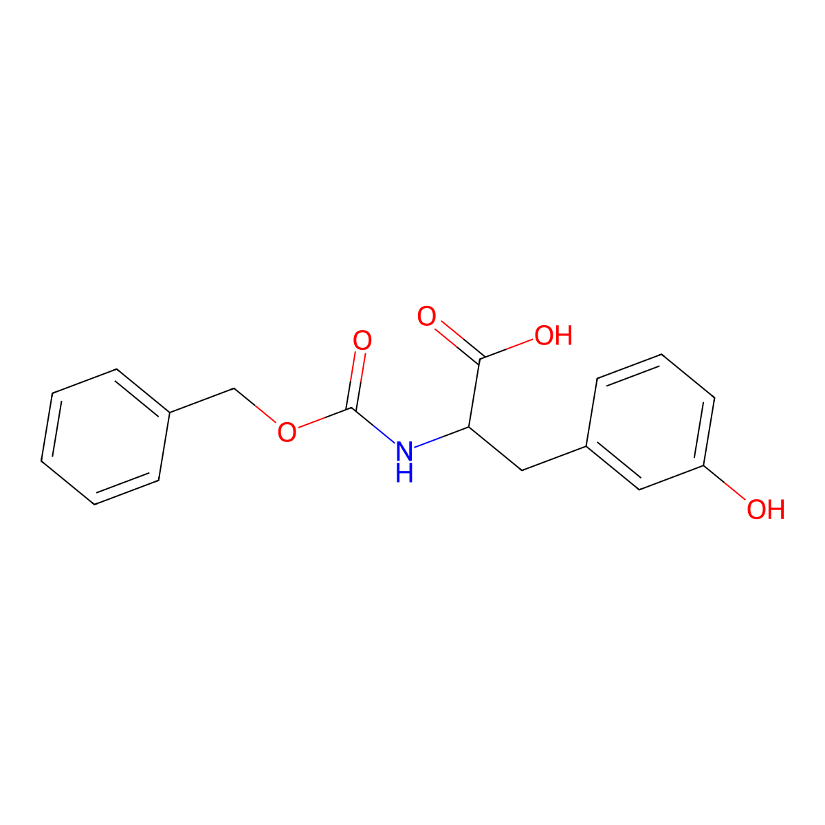 (2S)-2-{[(benzyloxy)carbonyl]amino}-3-(3-hydroxyphenyl)propanoic acid molecular structure, CAS 382139-03-9