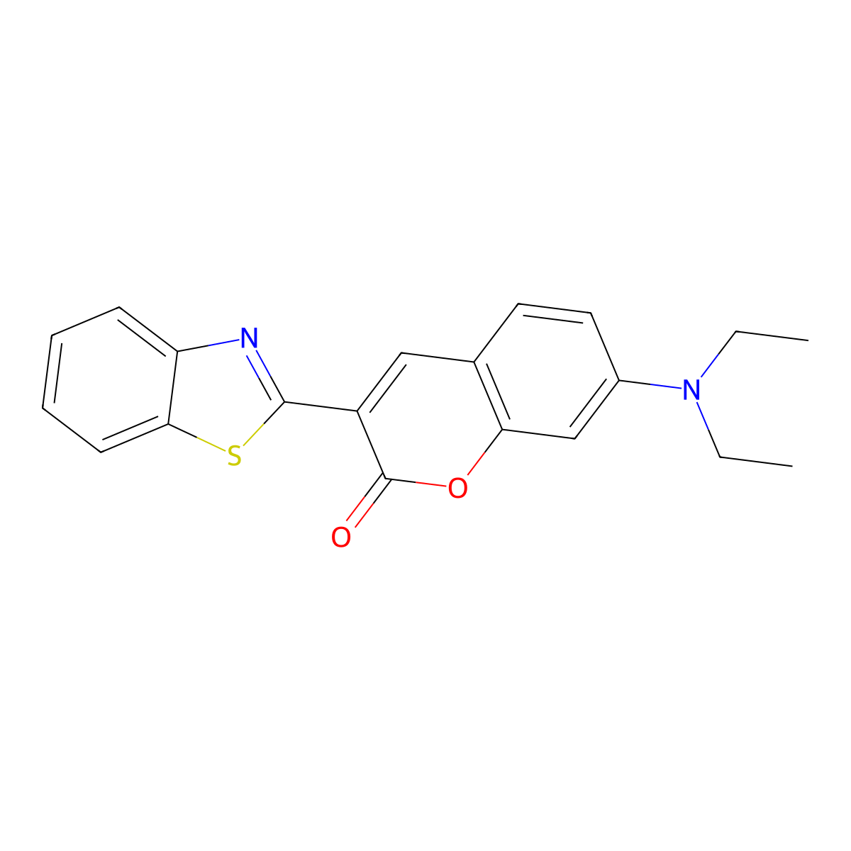 Coumarin 6 molecular structure, CAS 38215-36-0