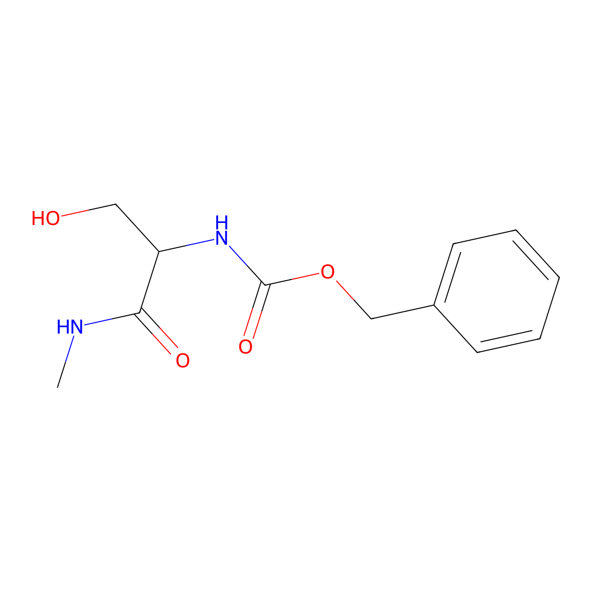 Benzyl N-[2-hydroxy-1-(methylcarbamoyl)ethyl]carbamate molecular structure, CAS 38215-61-1