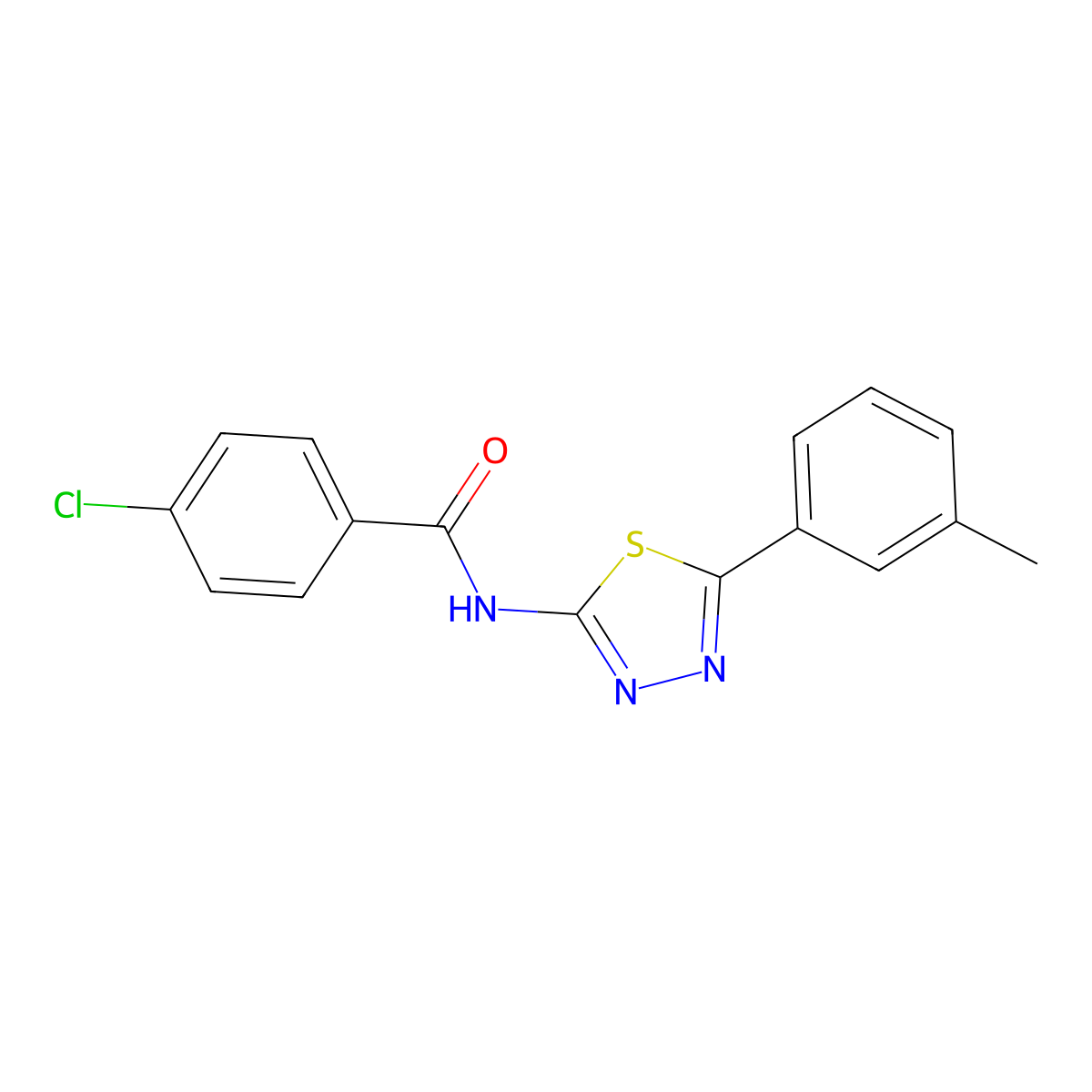 4-chloro-N-[5-(3-methylphenyl)-1,3,4-thiadiazol-2-yl]benzamide molecular structure, CAS 382159-92-4