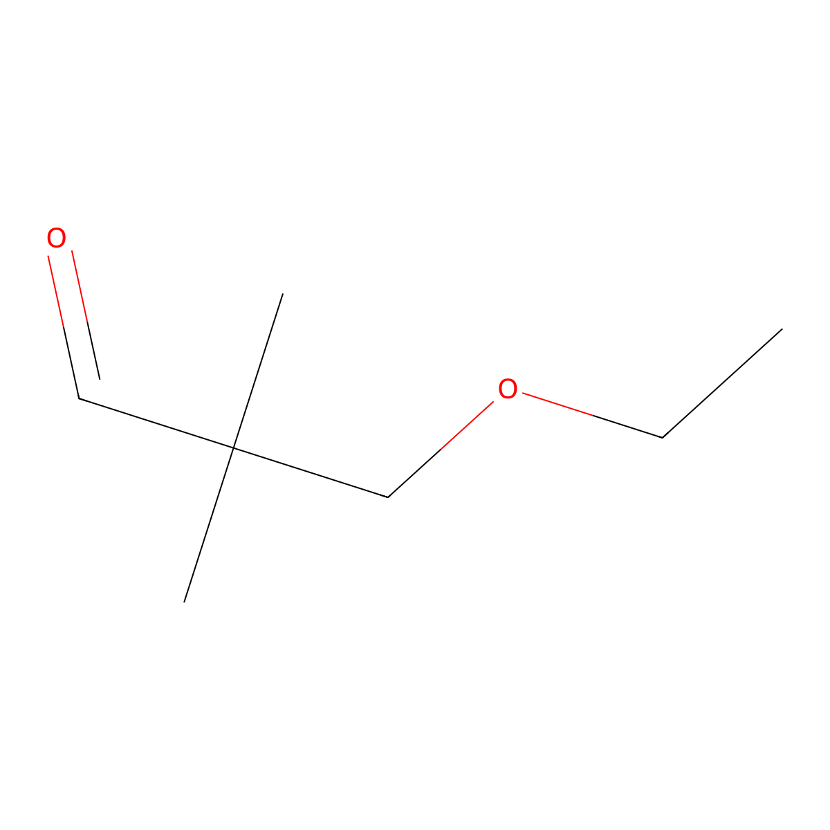 3-Ethoxy-2,2-dimethylpropanal molecular structure, CAS 38216-86-3