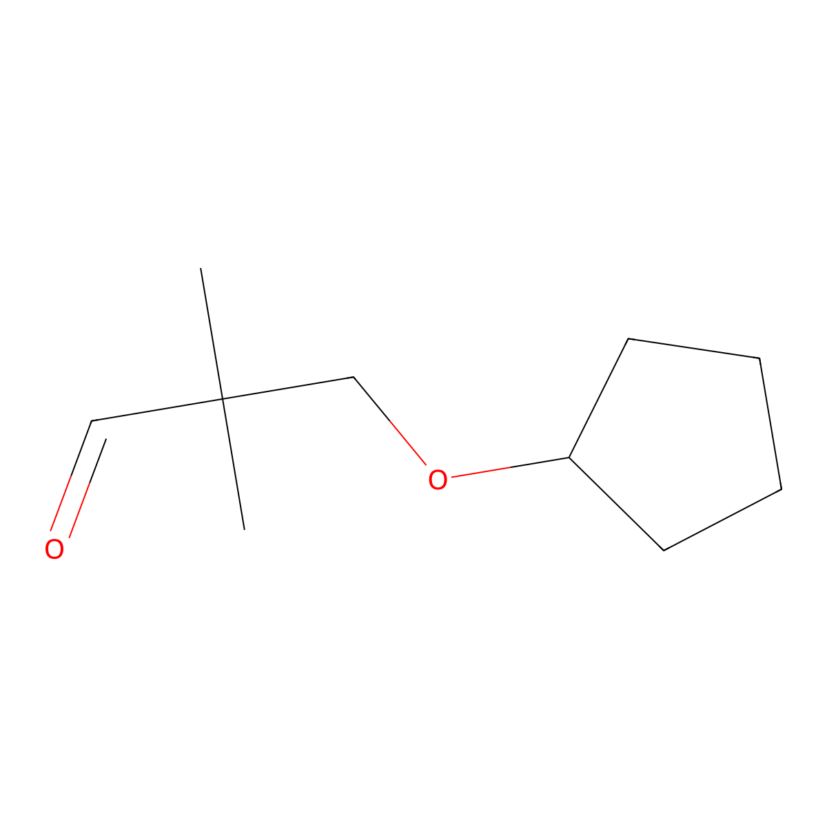 3-(Cyclopentyloxy)-2,2-dimethylpropanal molecular structure, CAS 38216-91-0