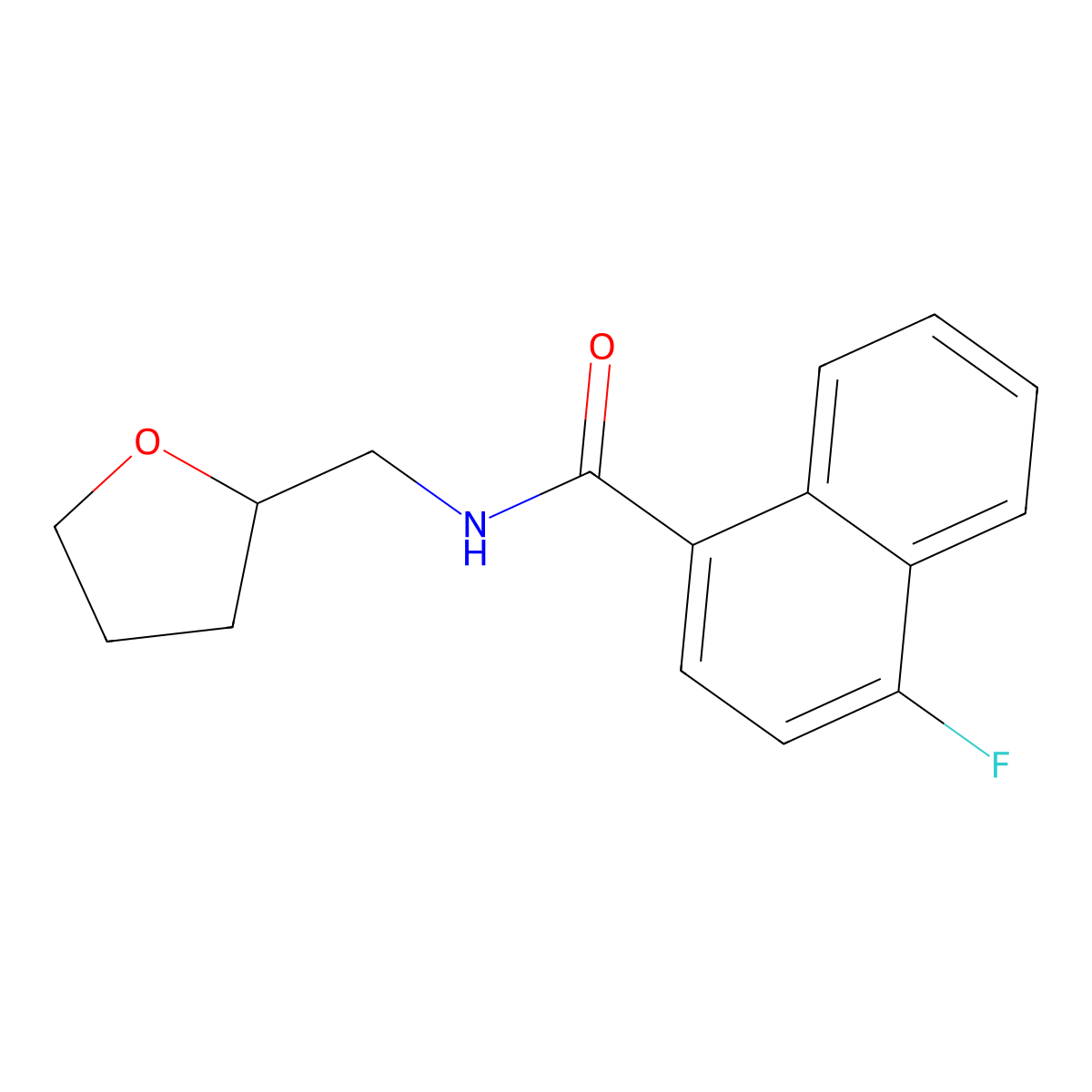 4-fluoro-N-(oxolan-2-ylmethyl)naphthalene-1-carboxamide molecular structure, CAS 382160-92-1