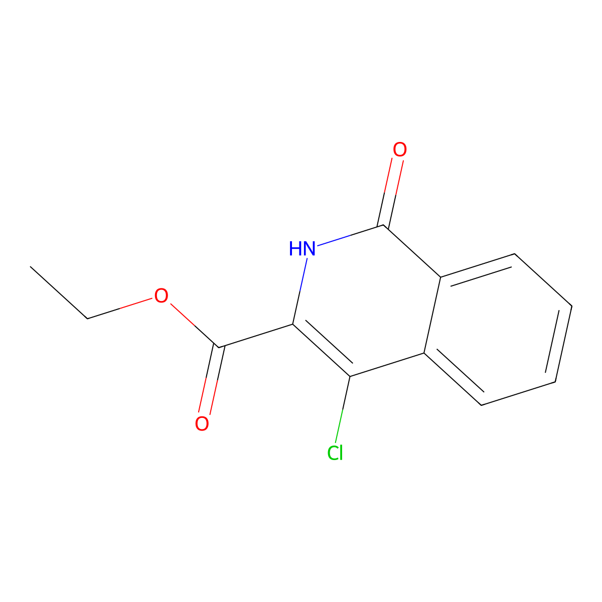 Ethyl 4-chloro-1-oxo-1,2-dihydroisoquinoline-3-carboxylate molecular structure, CAS 382161-25-3