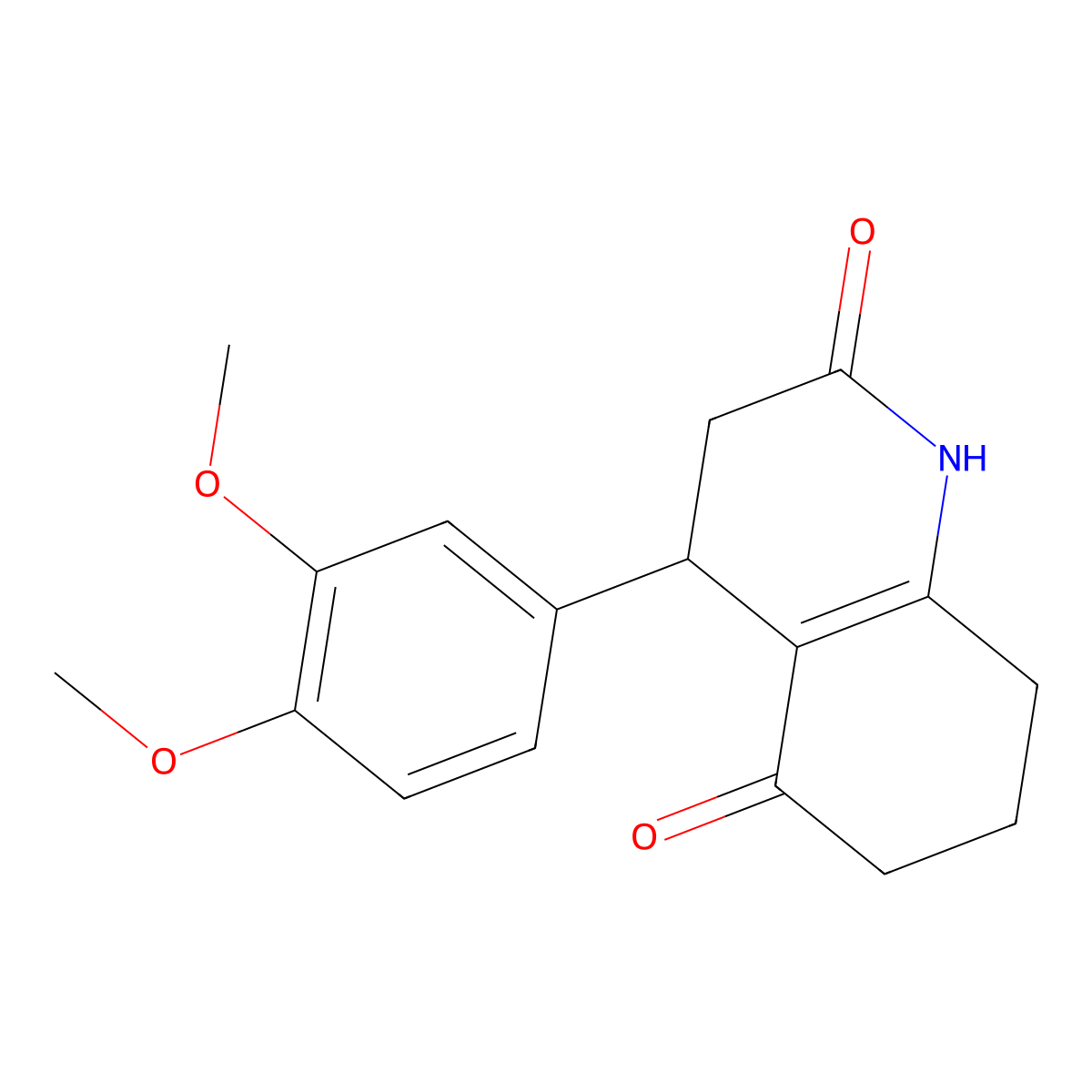 4-(3,4-Dimethoxyphenyl)-1,3,4,6,7,8-hexahydroquinoline-2,5-dione molecular structure, CAS 382161-53-7