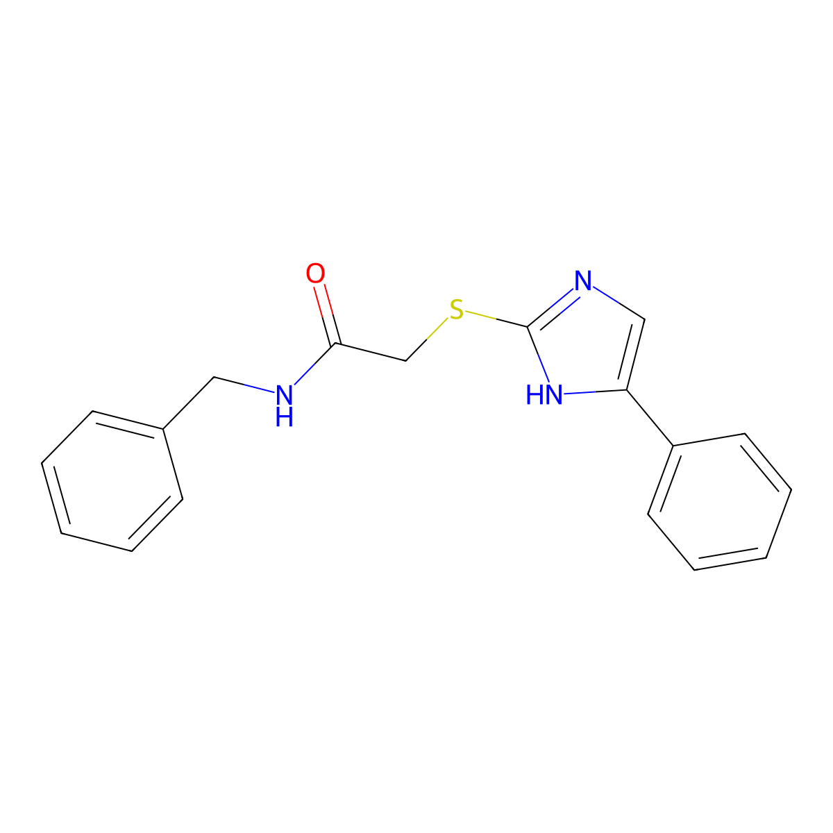 N-benzyl-2-[(5-phenyl-1H-imidazol-2-yl)sulfanyl]acetamide molecular structure, CAS 382167-50-2