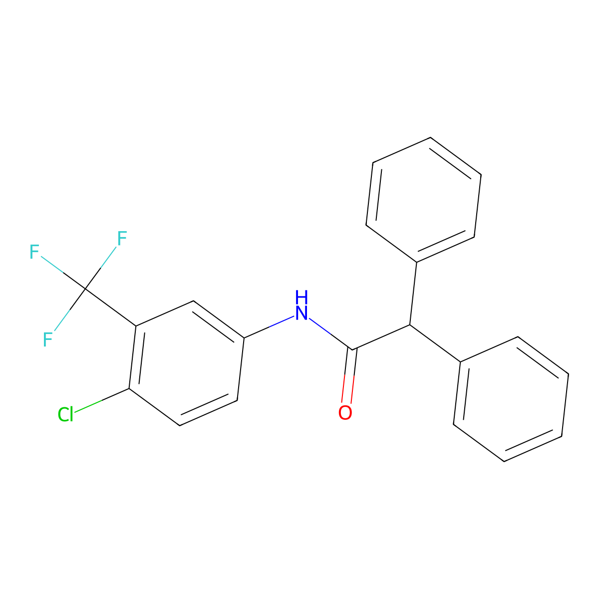 N-[4-chloro-3-(trifluoromethyl)phenyl]-2,2-diphenylacetamide molecular structure, CAS 382172-85-2