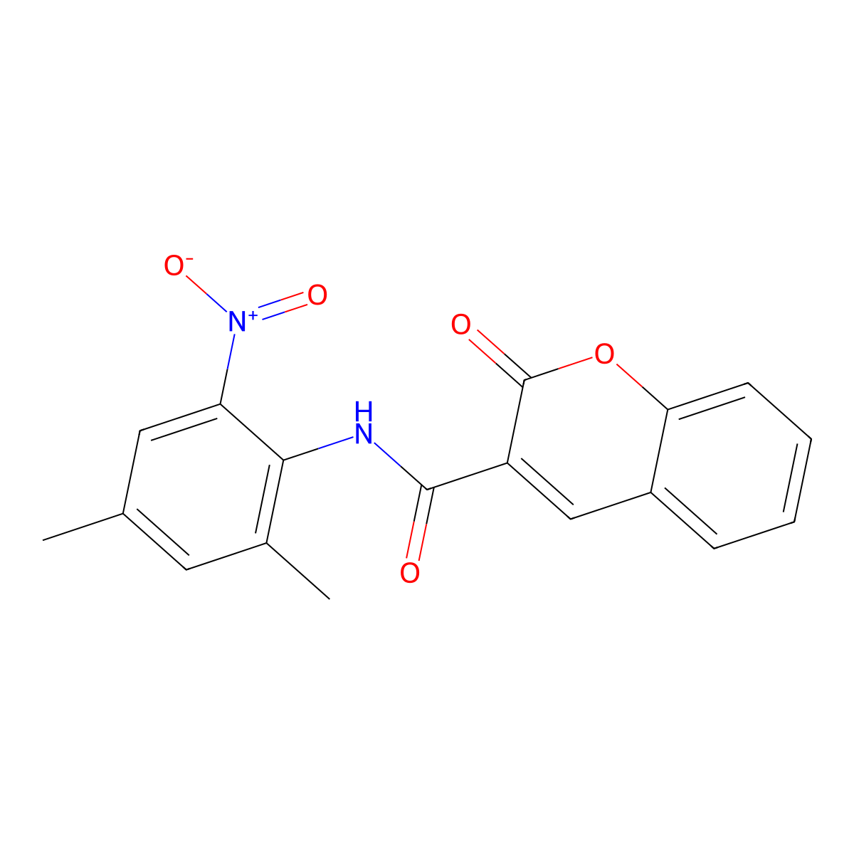 N-(2,4-dimethyl-6-nitrophenyl)-2-oxo-2H-chromene-3-carboxamide molecular structure, CAS 382173-06-0