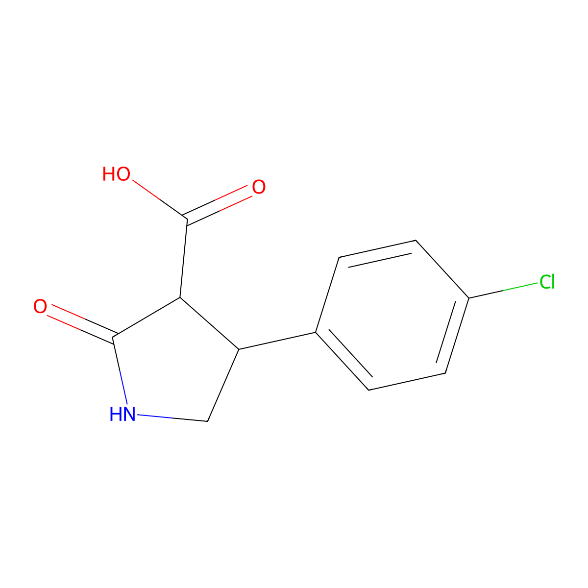 4-(4-Chlorophenyl)-2-oxopyrrolidine-3-carboxylic acid molecular structure, CAS 382173-44-6