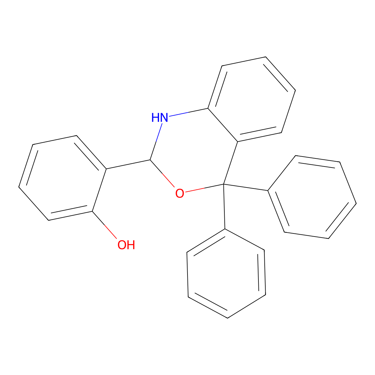Phenol, 2-(1,4-dihydro-4,4-diphenyl-2H-3,1-benzoxazin-2-yl)- molecular structure, CAS 382174-92-7