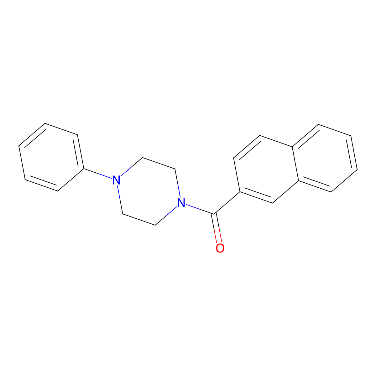 2-Naphthalenyl-(4-phenyl-1-piperazinyl)methanone molecular structure, CAS 382176-04-7