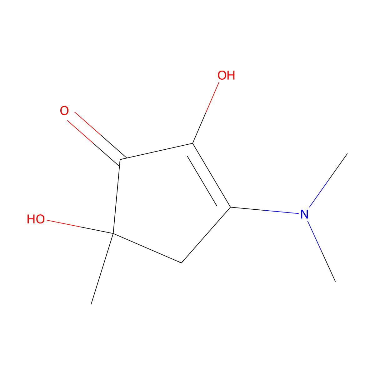 2-Cyclopenten-1-one, 2,5-dihydroxy-3-dimethylamino-5-methyl- molecular structure, CAS 38222-35-4
